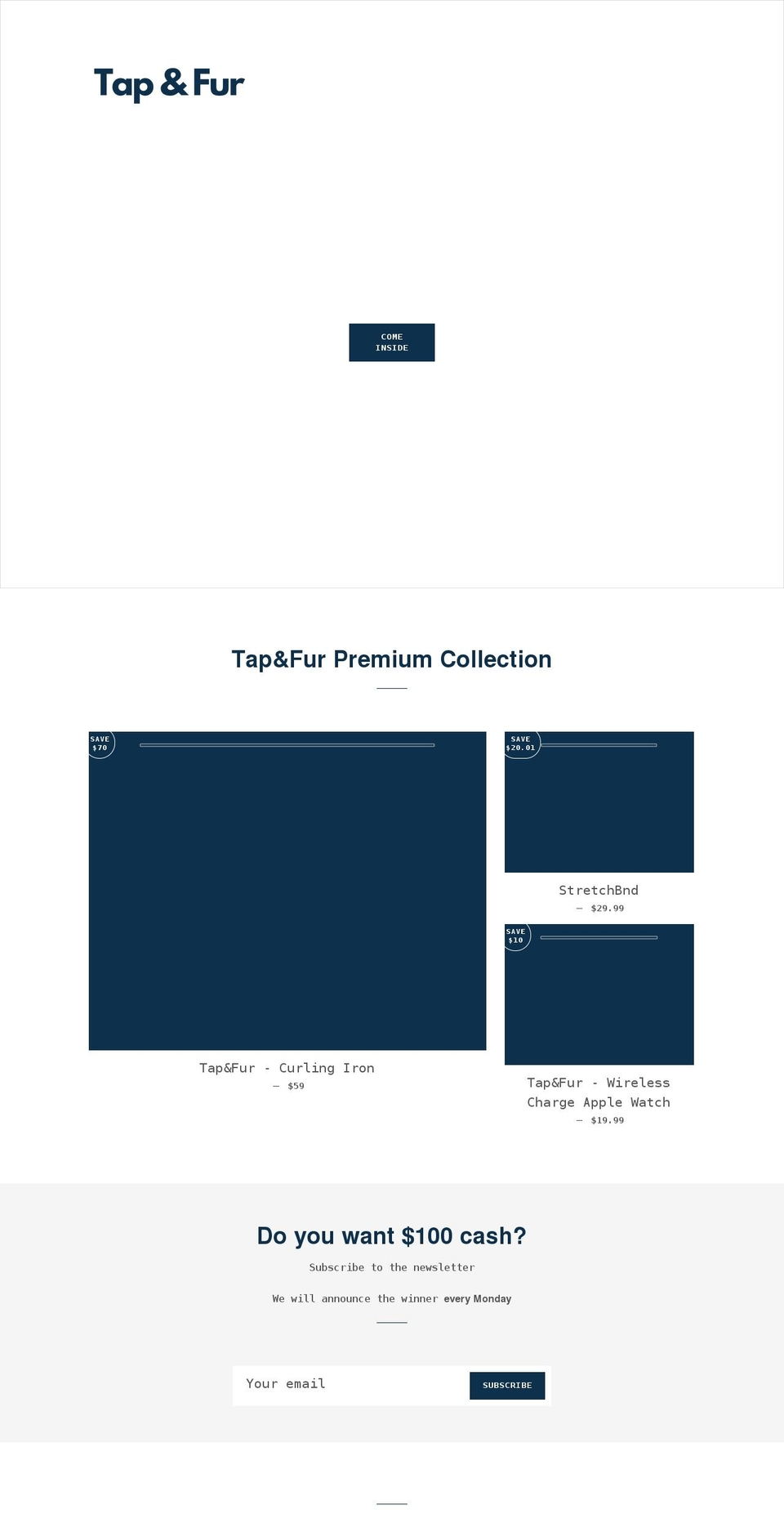 tap-fur.com shopify website screenshot