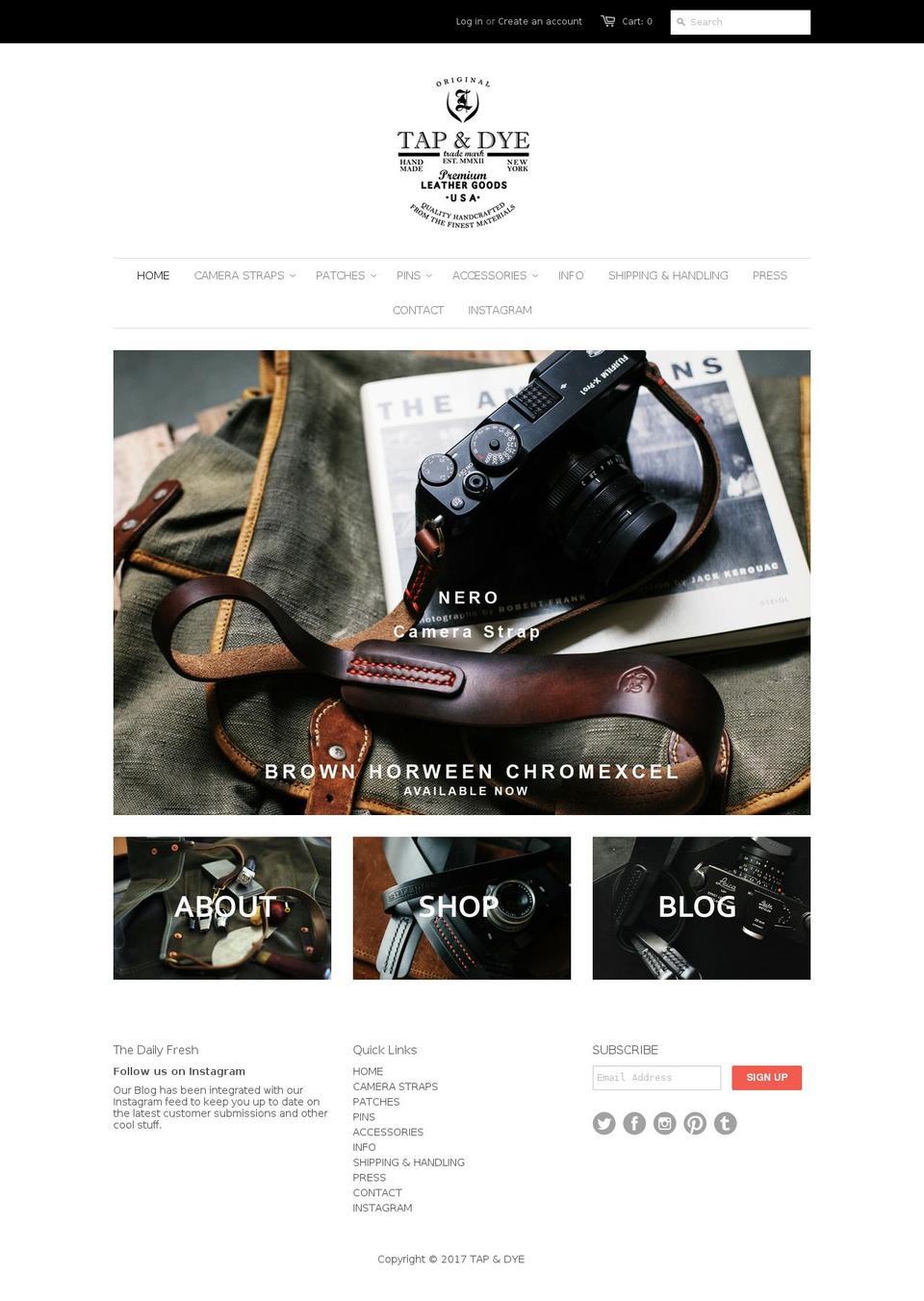 tapanddye.com shopify website screenshot