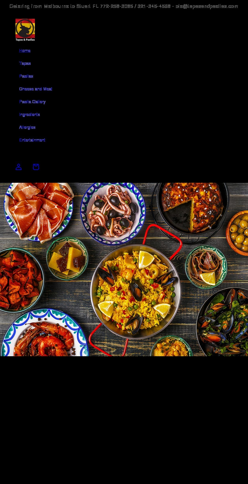 tapasandpaellas.com shopify website screenshot