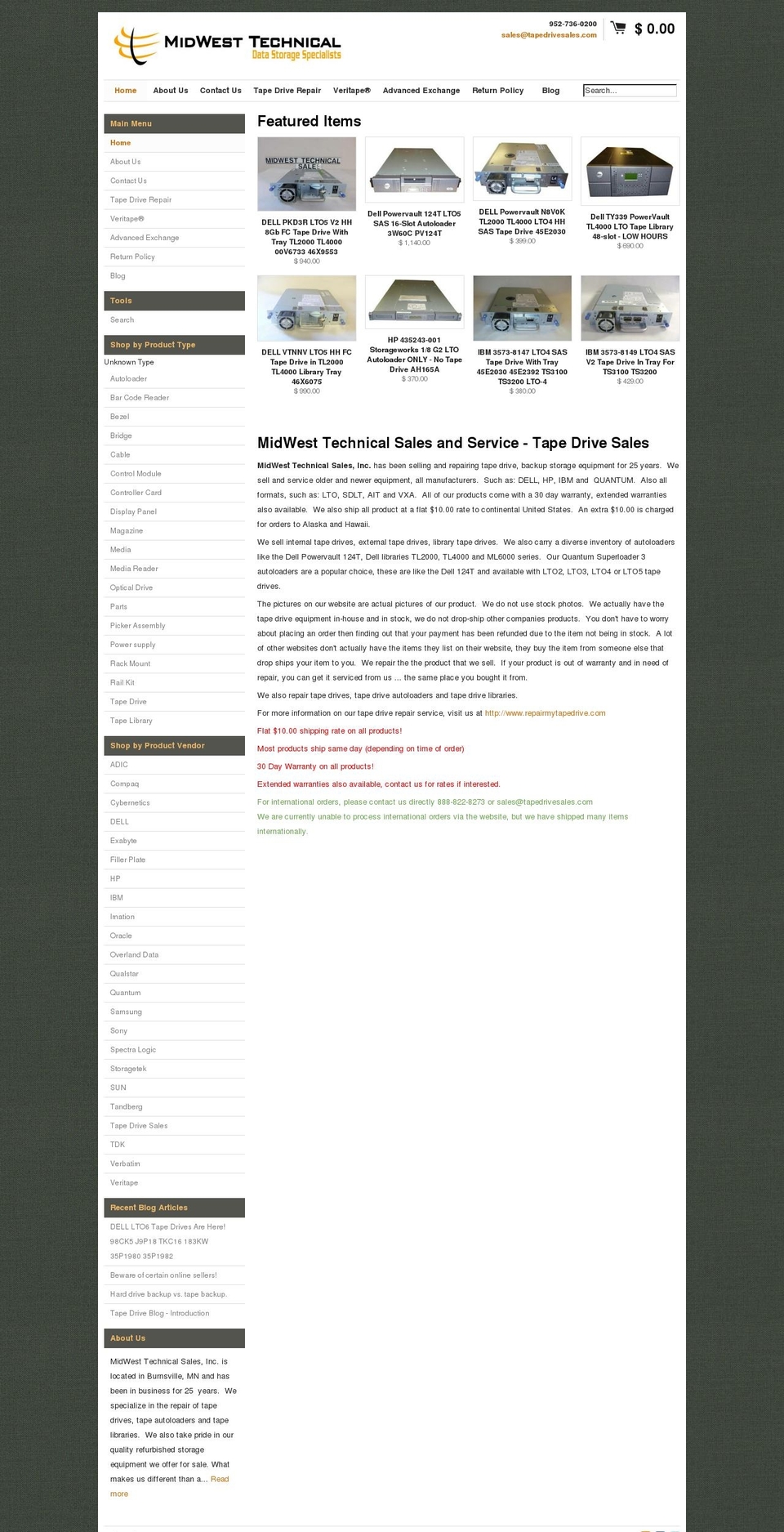 tapedrivesales.com shopify website screenshot