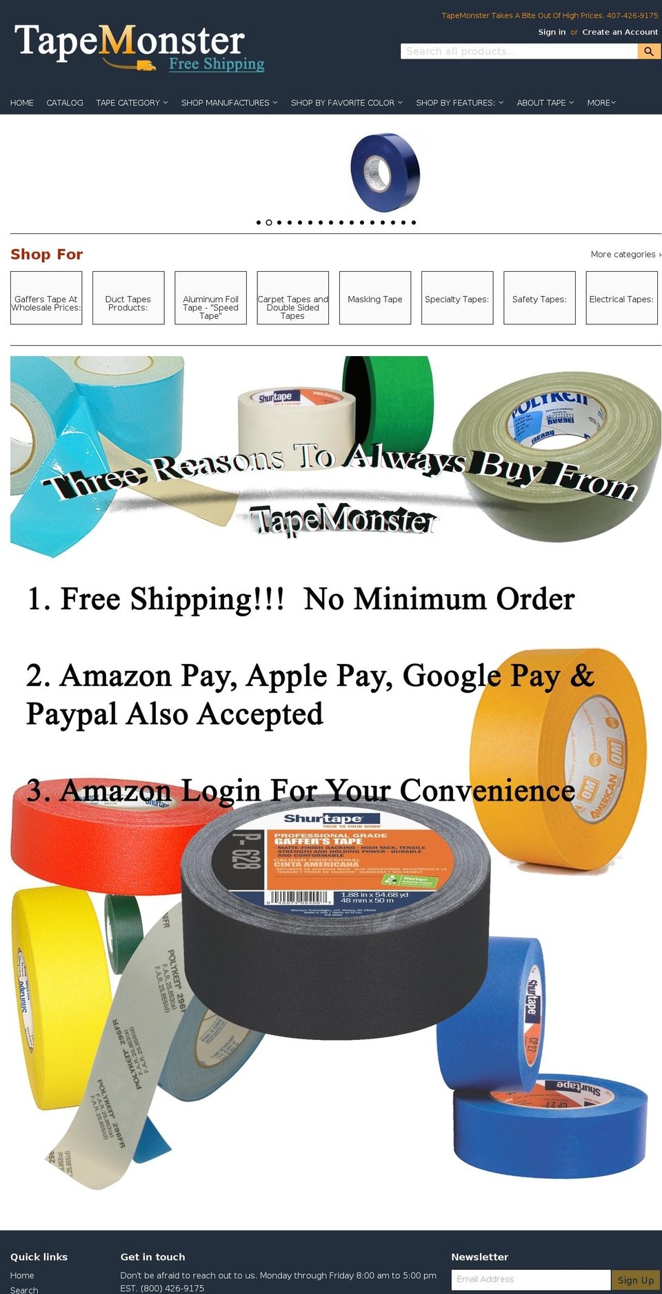 tapemonster.com shopify website screenshot