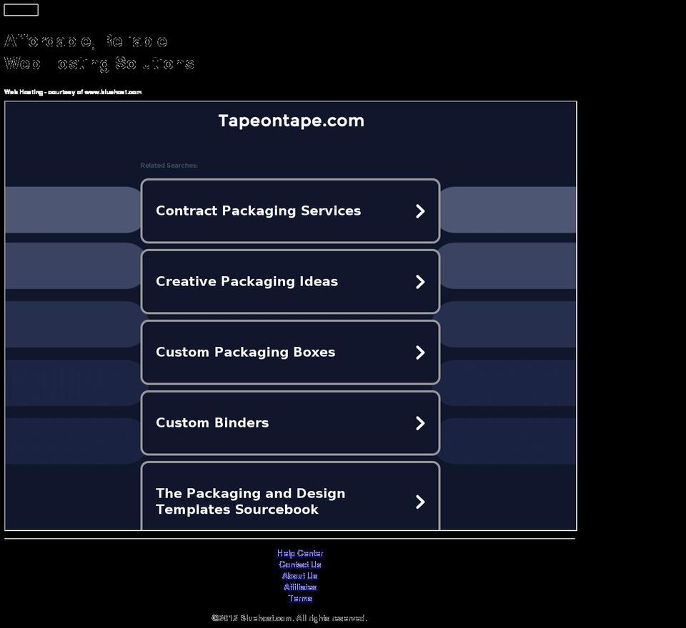 tapeontape.com — Shopify storefront screenshot