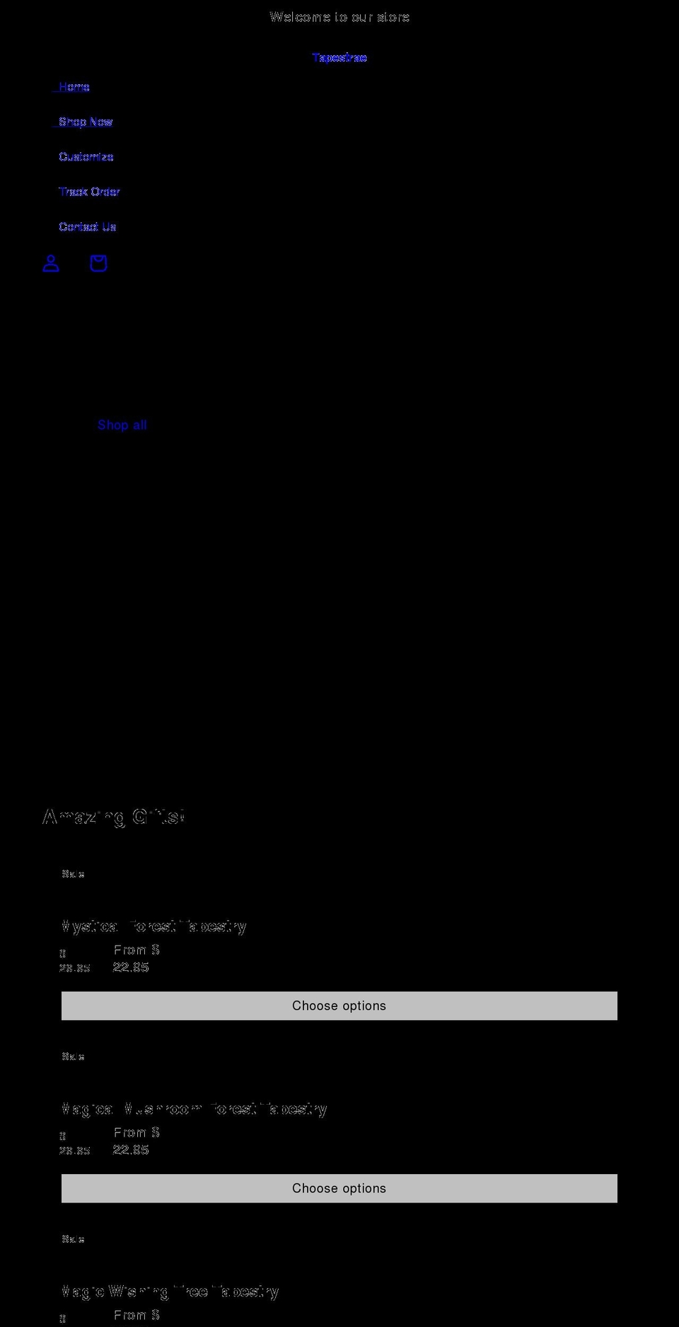 tapestrae.com shopify website screenshot