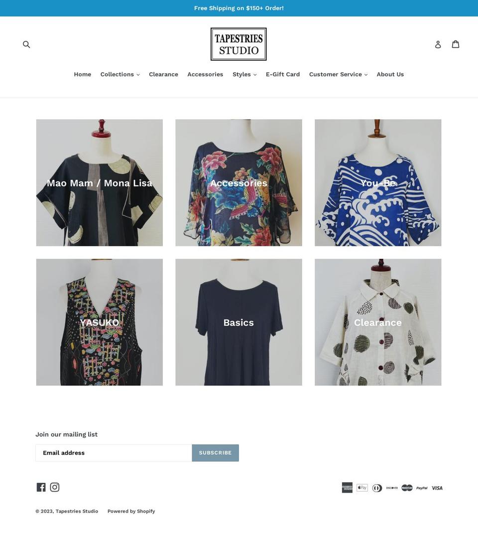 tapestries-studio.com shopify website screenshot