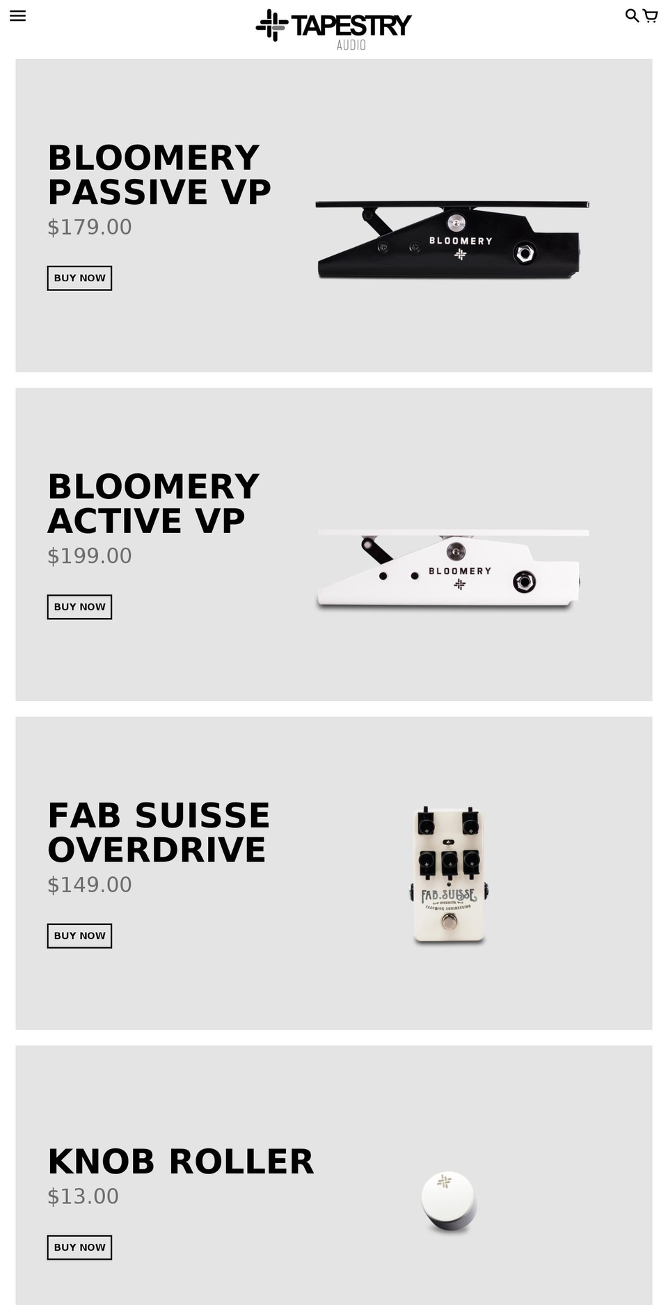 tapestryaudio.com shopify website screenshot