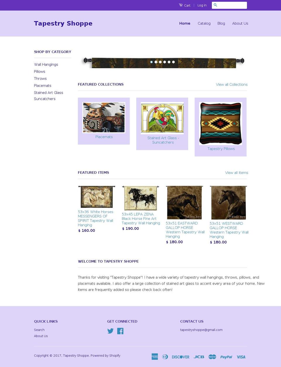 tapestryshoppe.com shopify website screenshot