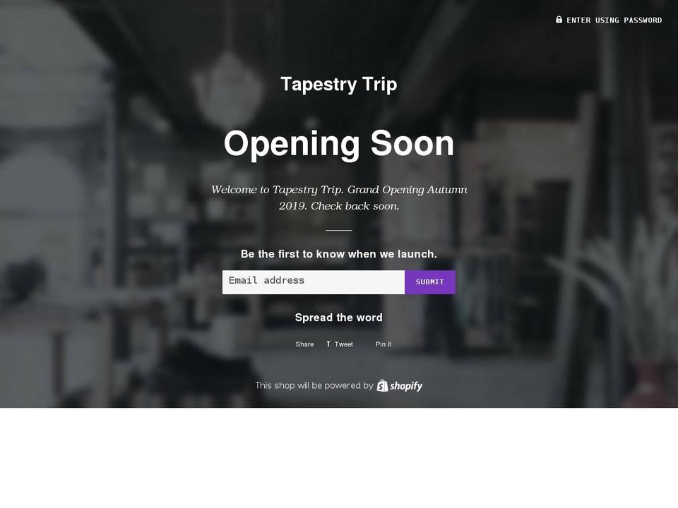 tapestrytrip.com shopify website screenshot