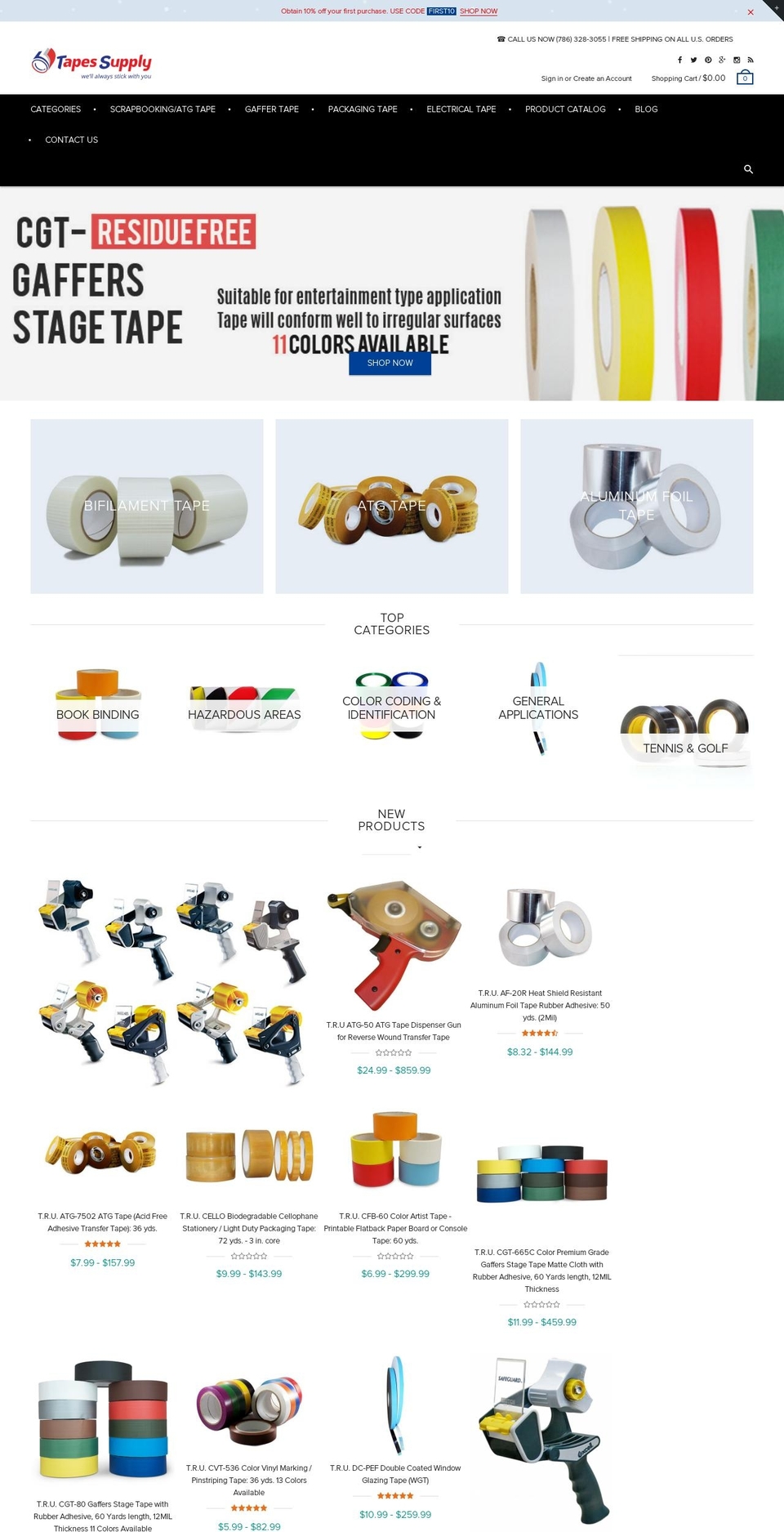 tapesupply.com shopify website screenshot