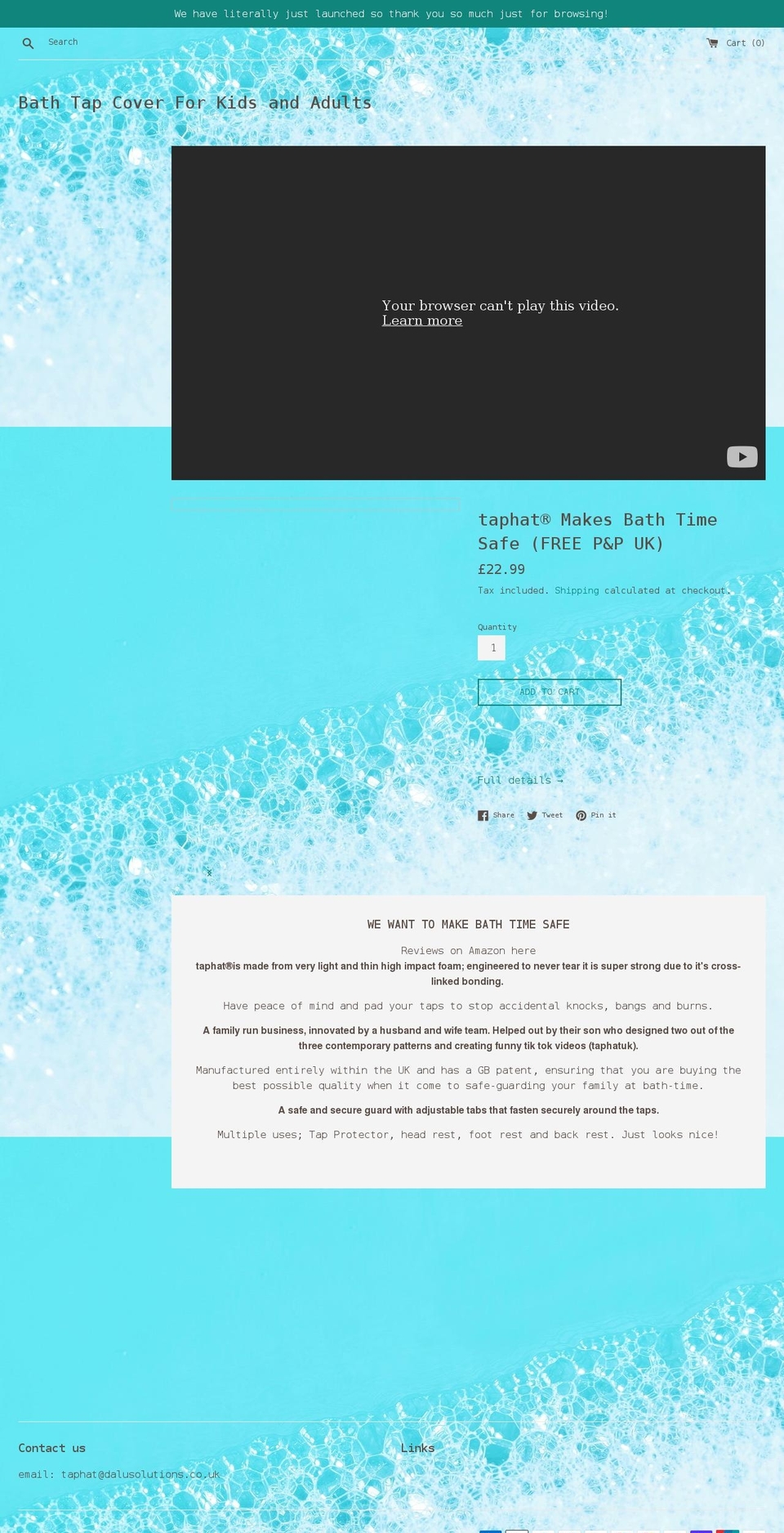 taphat.co.uk shopify website screenshot