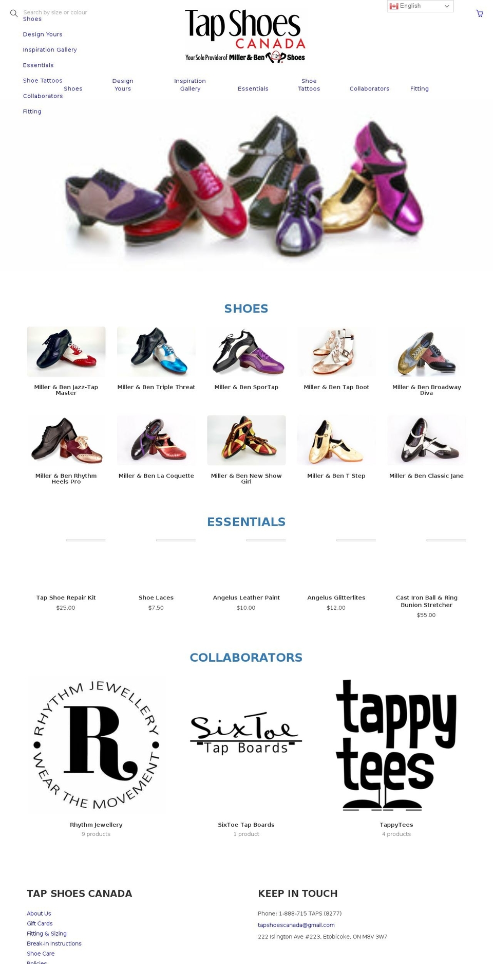 tapshoescanada.com shopify website screenshot