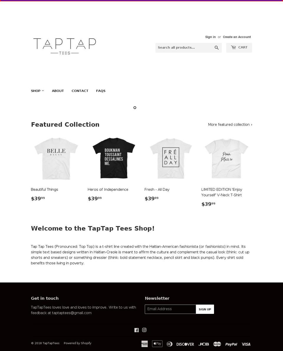 taptapteesapparel.com — Shopify storefront screenshot