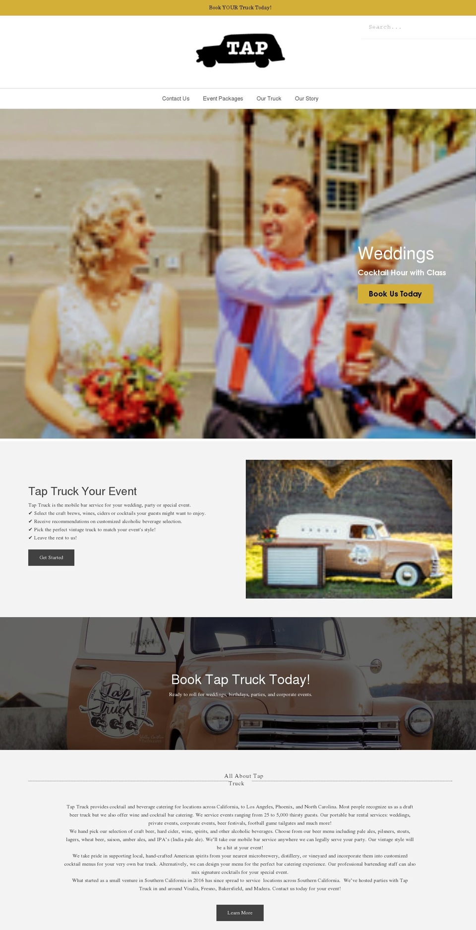 taptruckcencal.com shopify website screenshot