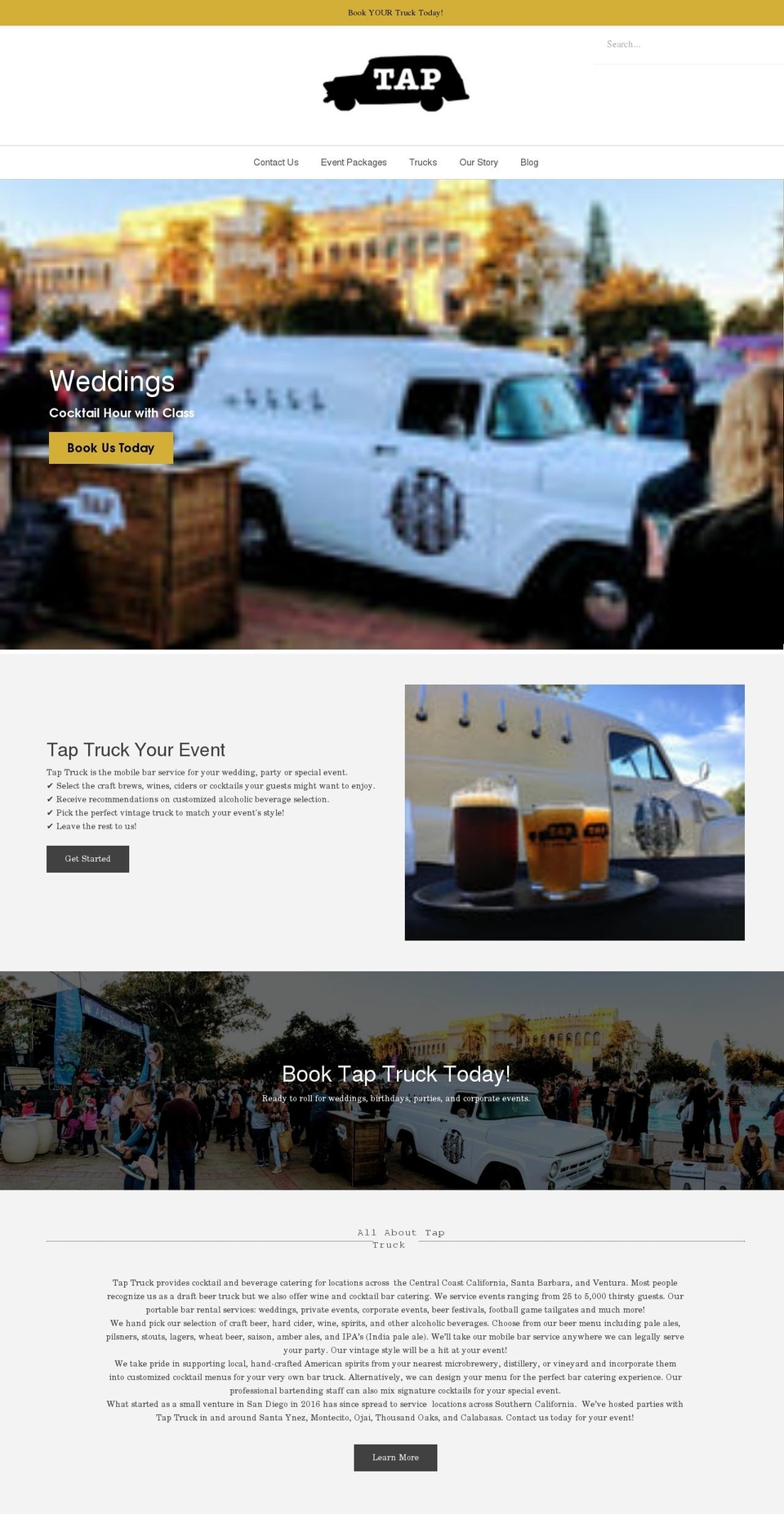 taptruckmonterey.com shopify website screenshot