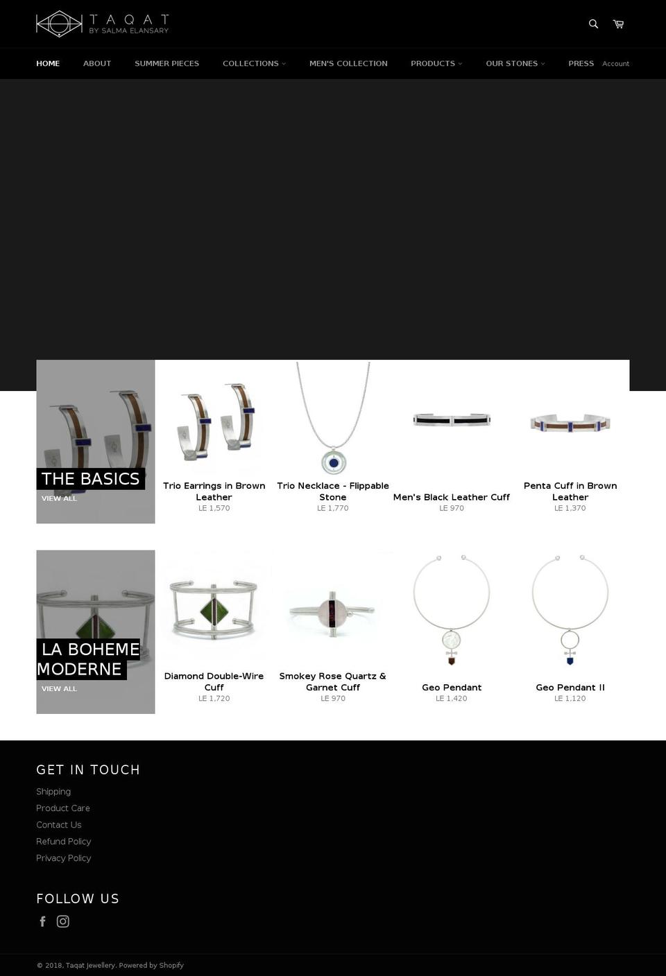 taqatjewellery.com shopify website screenshot