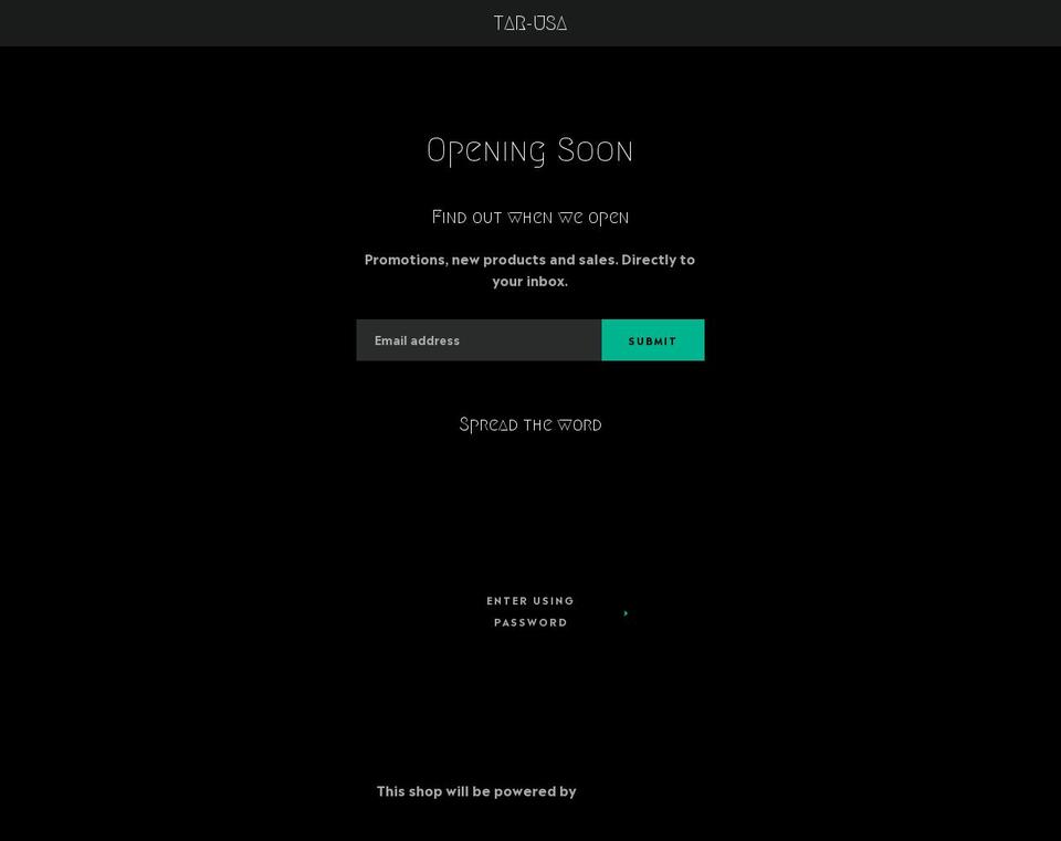 tar-usa.com — Shopify storefront screenshot