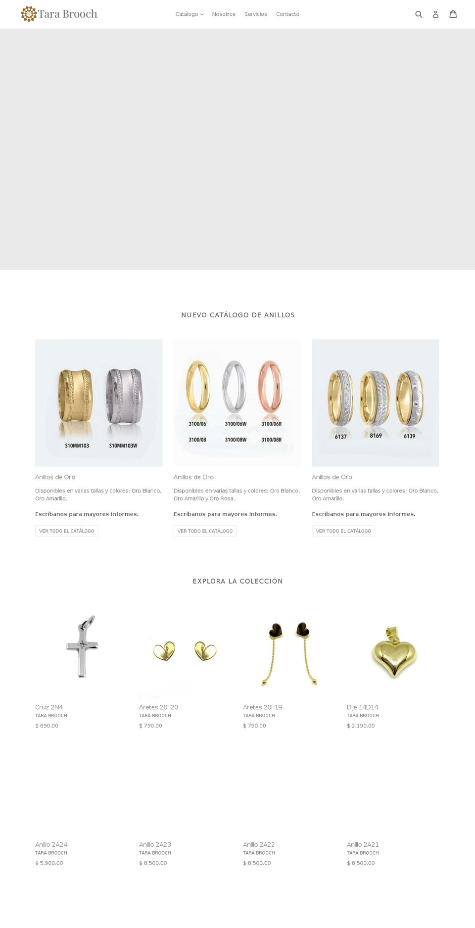 tara-brooch.com shopify website screenshot