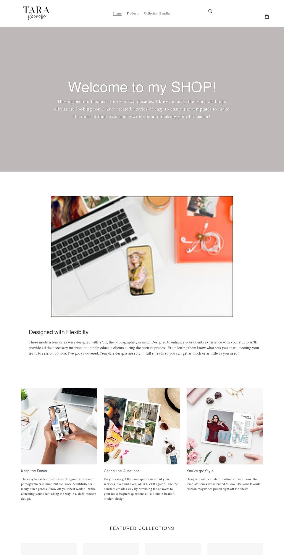 tara-rochelle-photography-design.myshopify.com shopify website screenshot