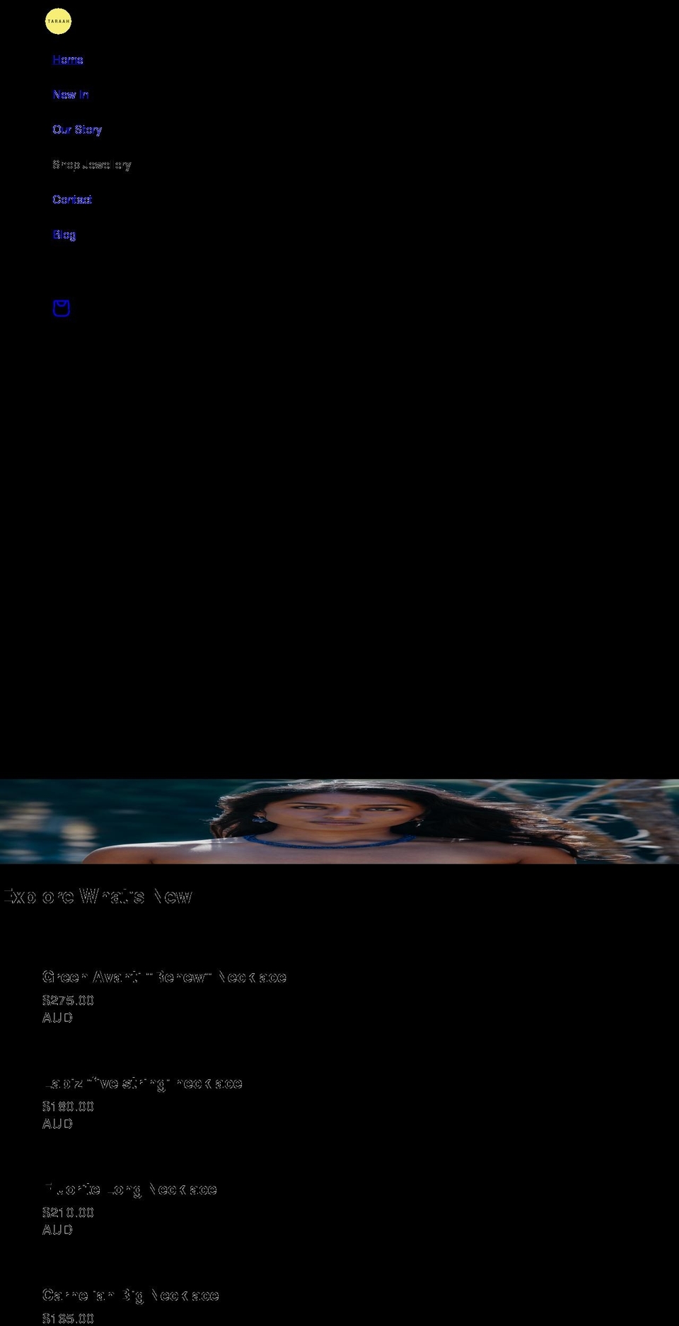 taraah.com shopify website screenshot