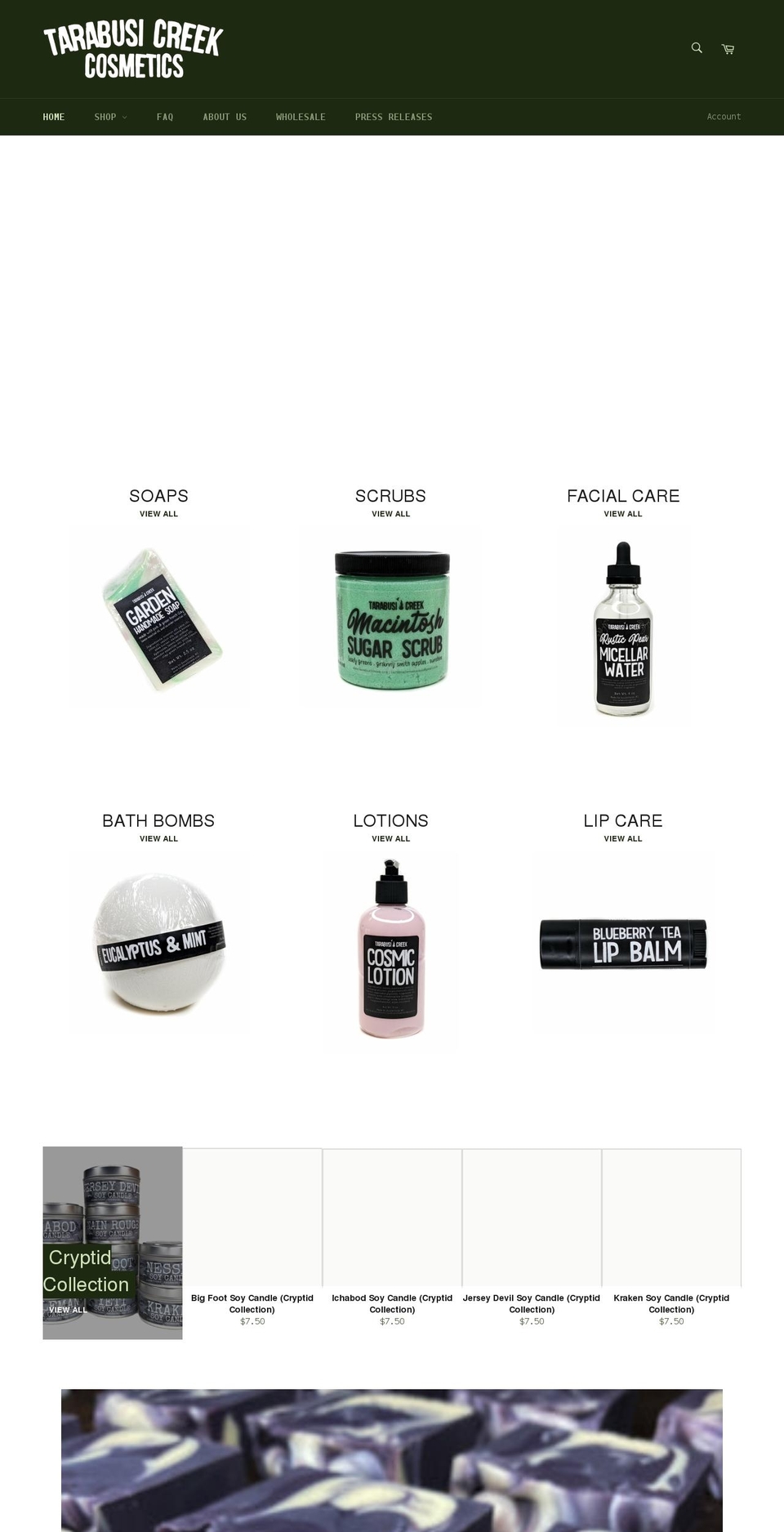 tarabusicreek.com shopify website screenshot