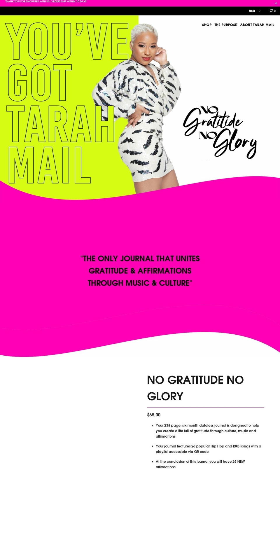 tarahmail.com shopify website screenshot