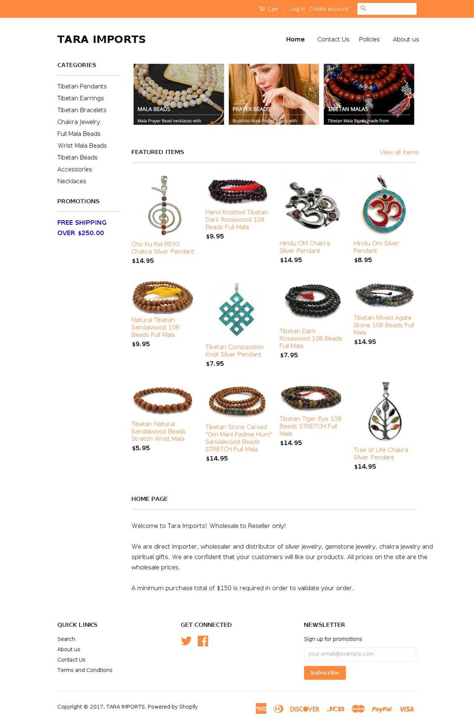 taraimports.com shopify website screenshot
