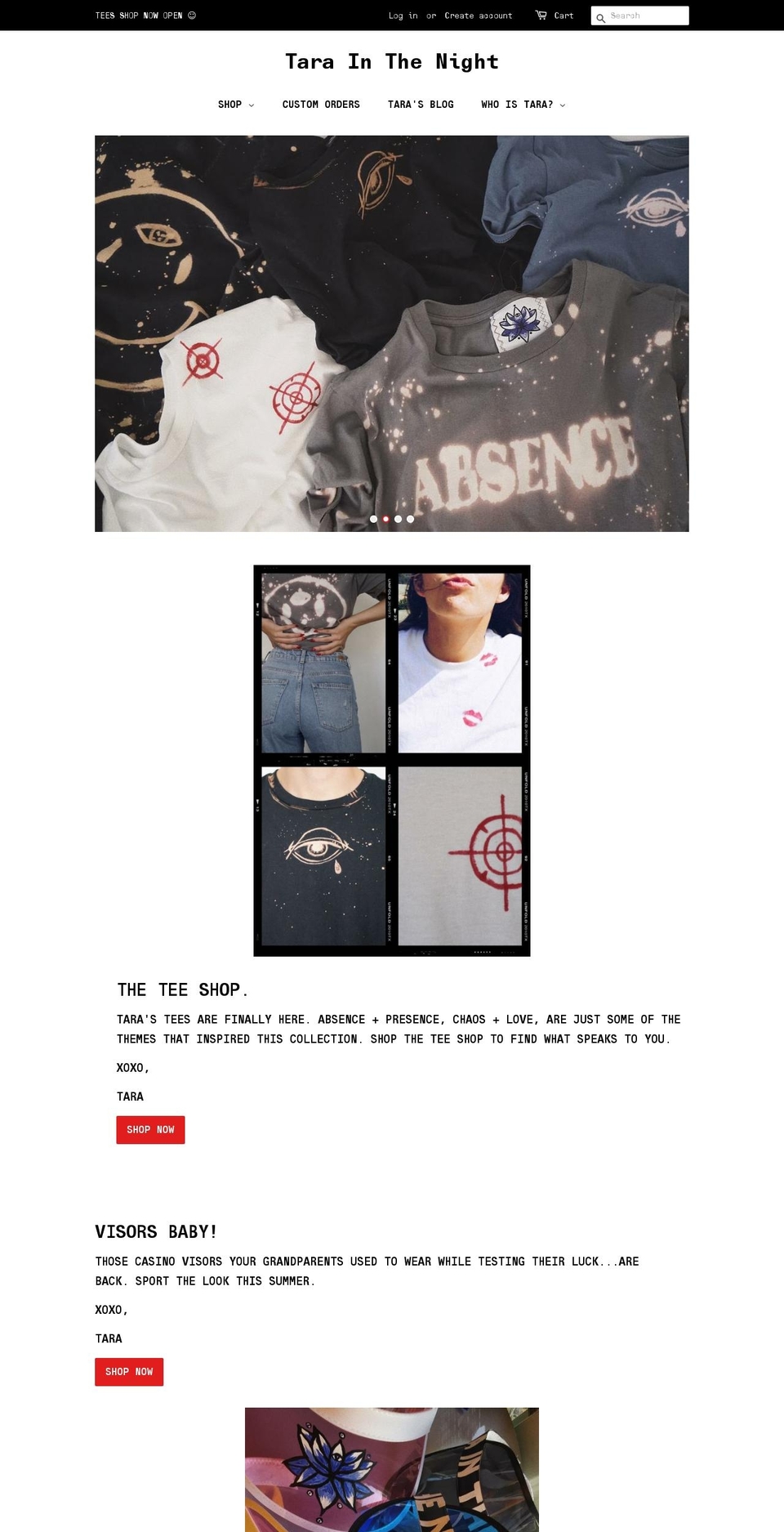 tarainthenight.com — Shopify storefront screenshot