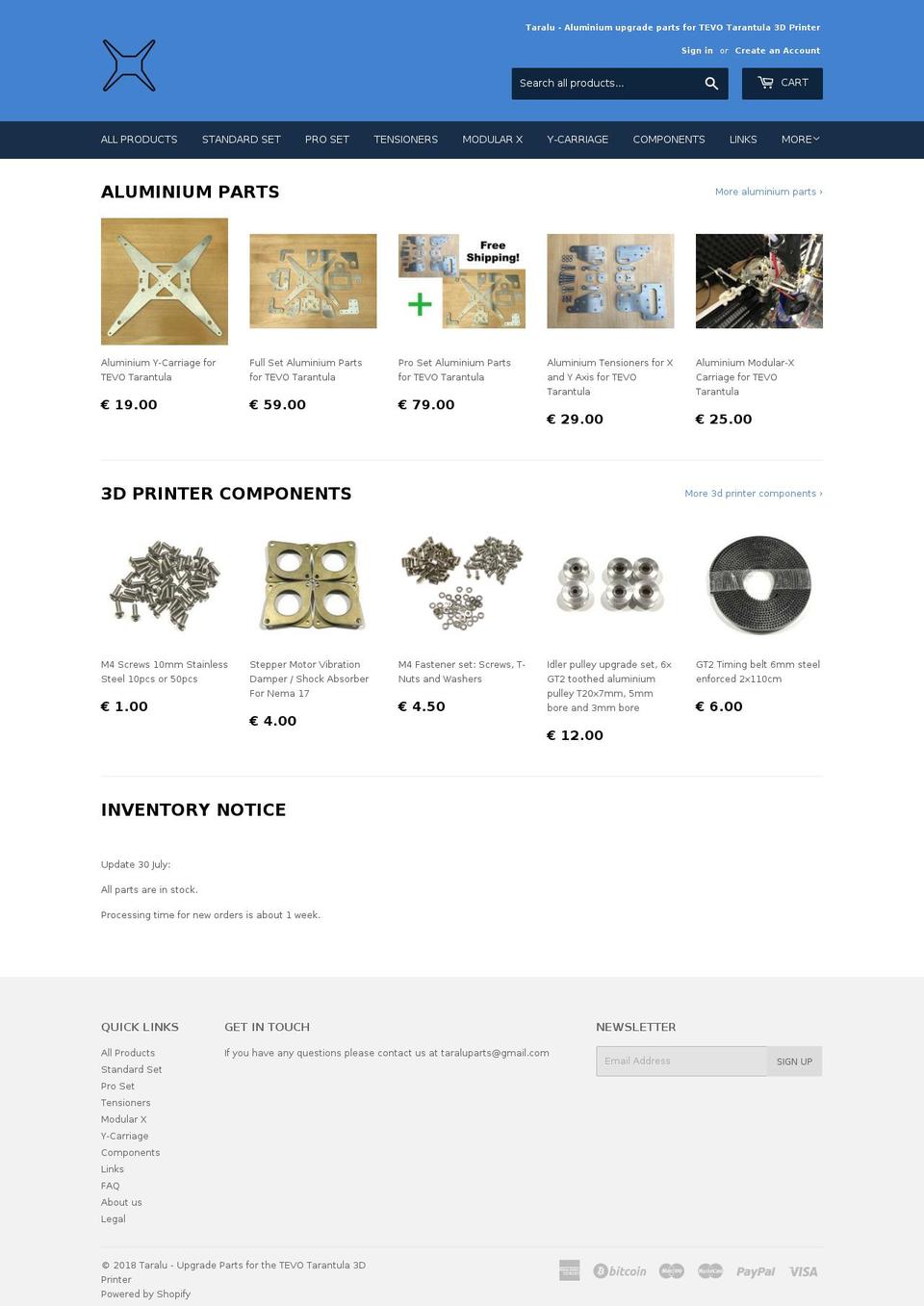 taralu.net shopify website screenshot