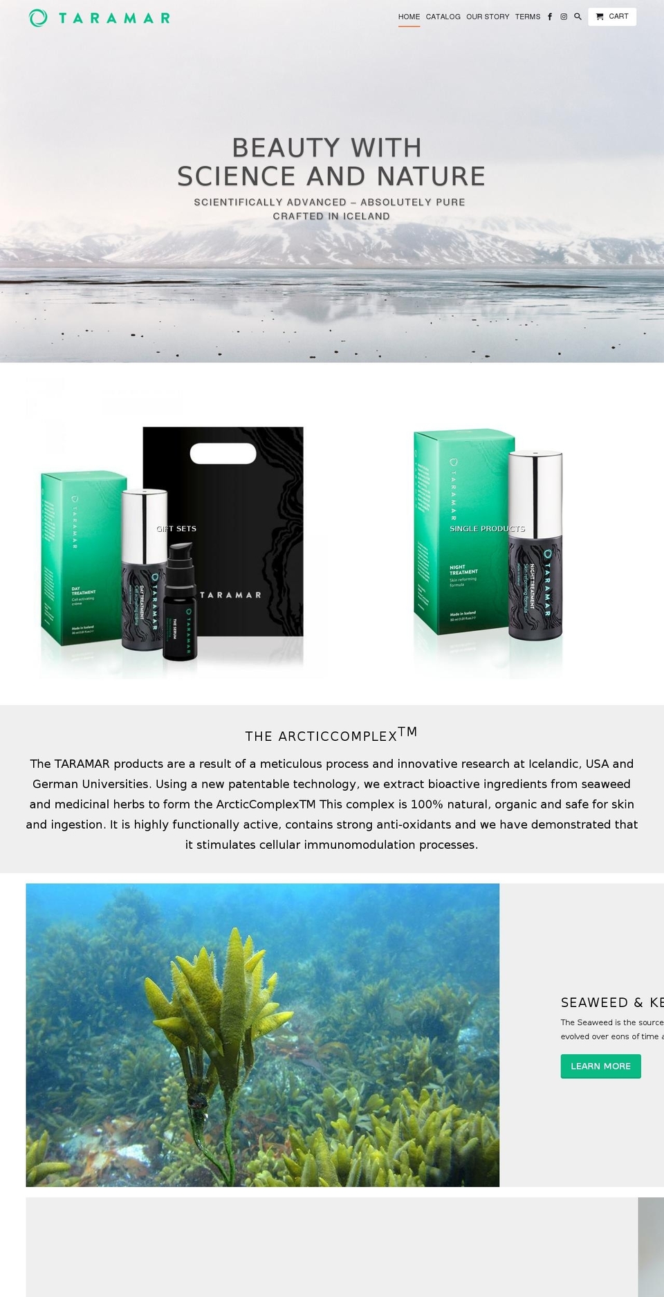 taramarbeauty.com — Shopify storefront screenshot