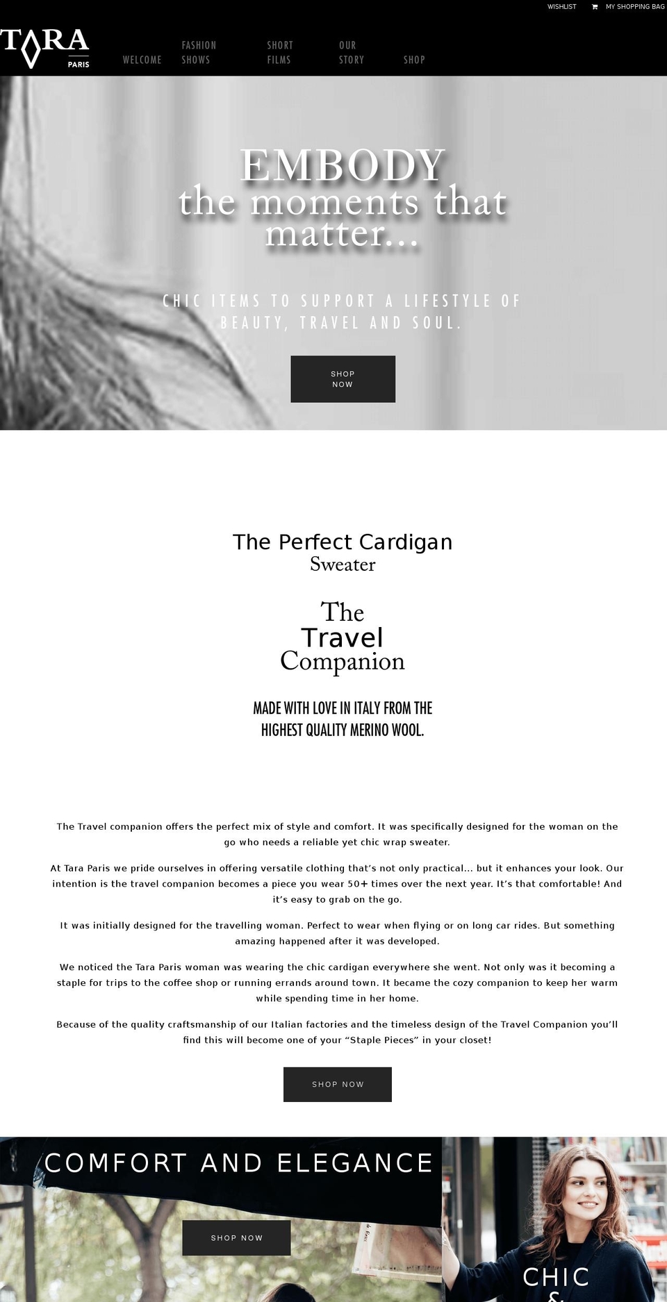 taraparis.com shopify website screenshot