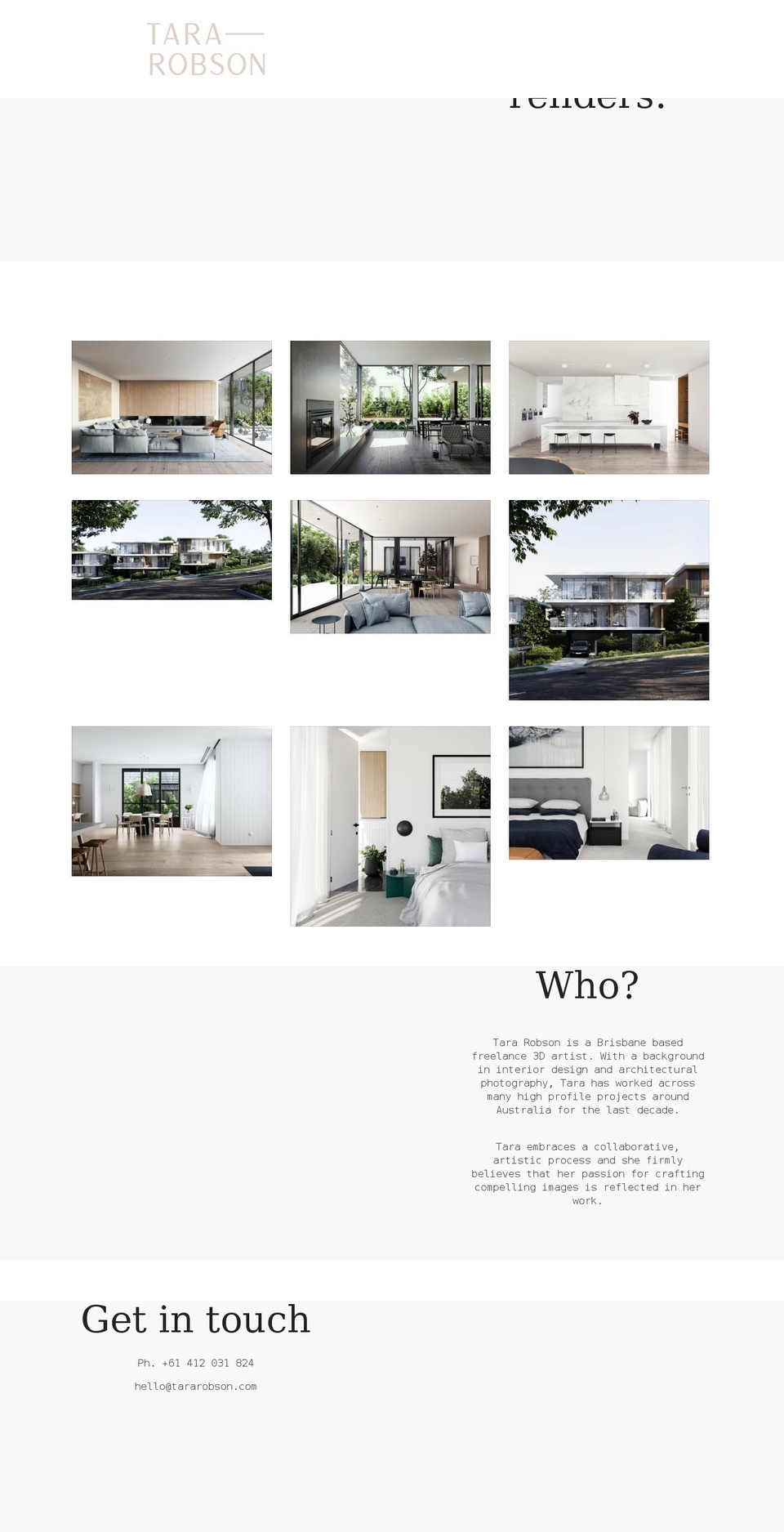 tararobson.com shopify website screenshot