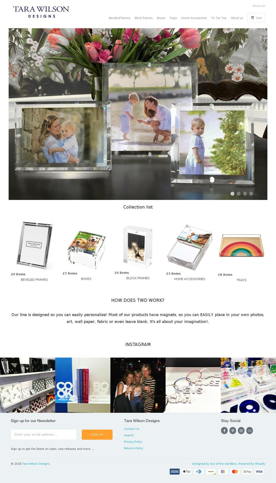 tarawilsondesigns.com shopify website screenshot