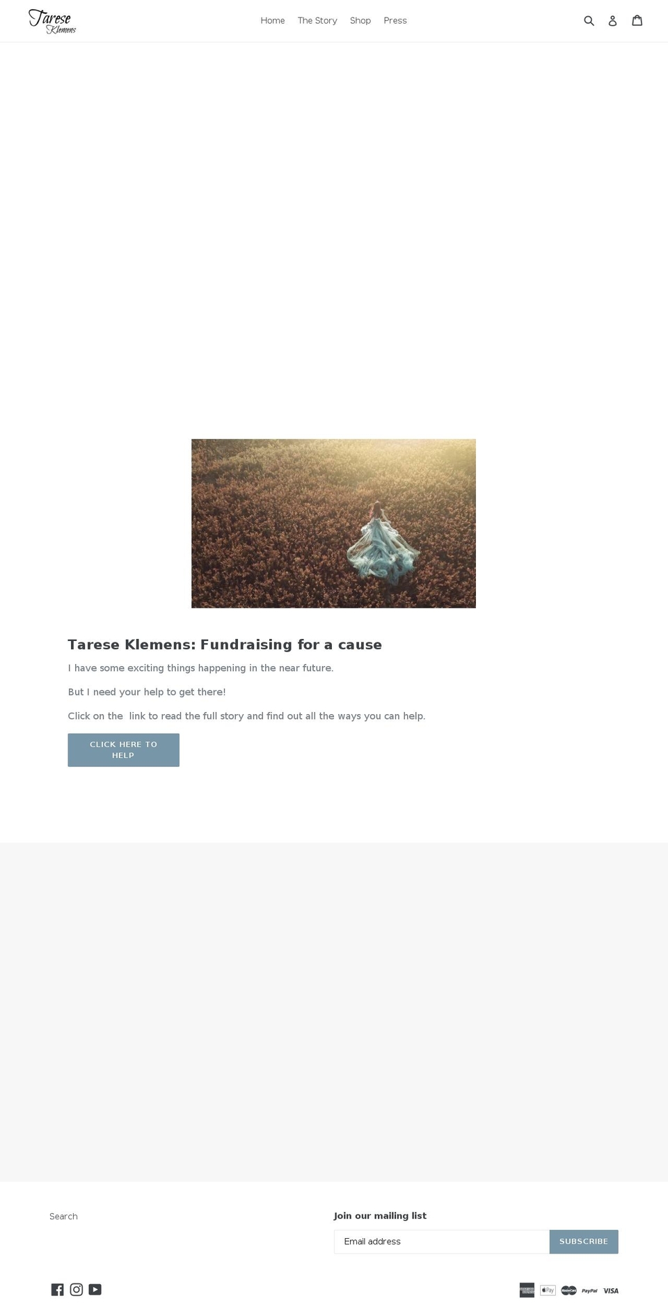 tareseklemens.com — Shopify storefront screenshot