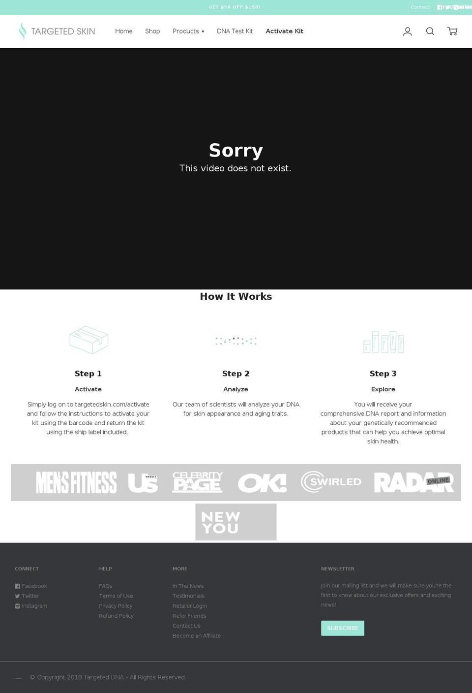 targetedskin.com — Shopify storefront screenshot