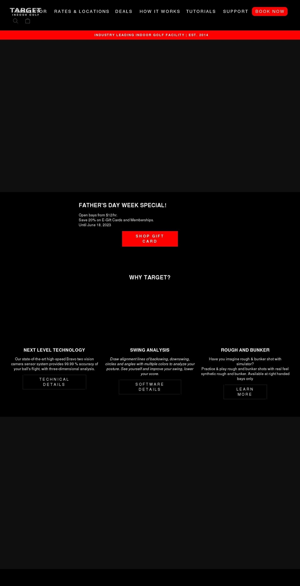targetindoorgolf.com shopify website screenshot