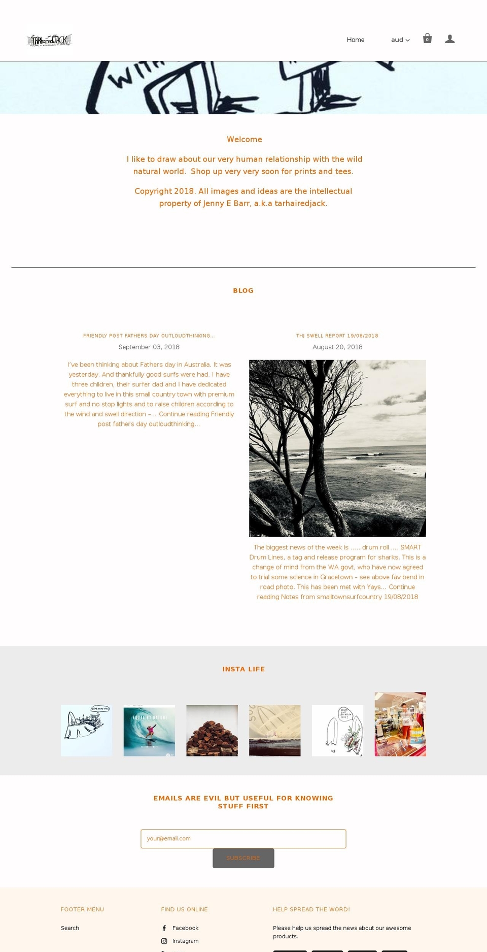 tarhairedjack.com — Shopify storefront screenshot