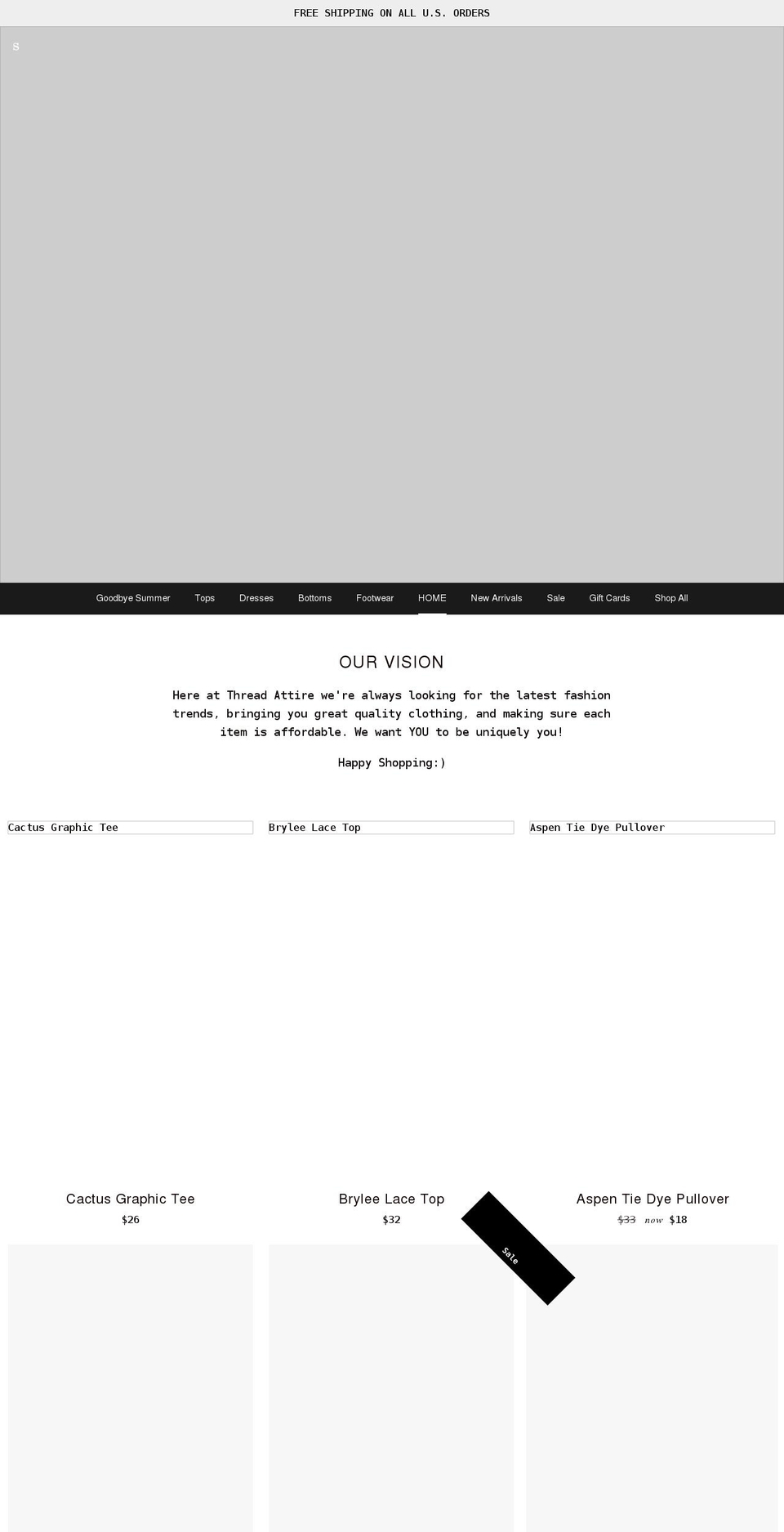 taris-threads.myshopify.com shopify website screenshot