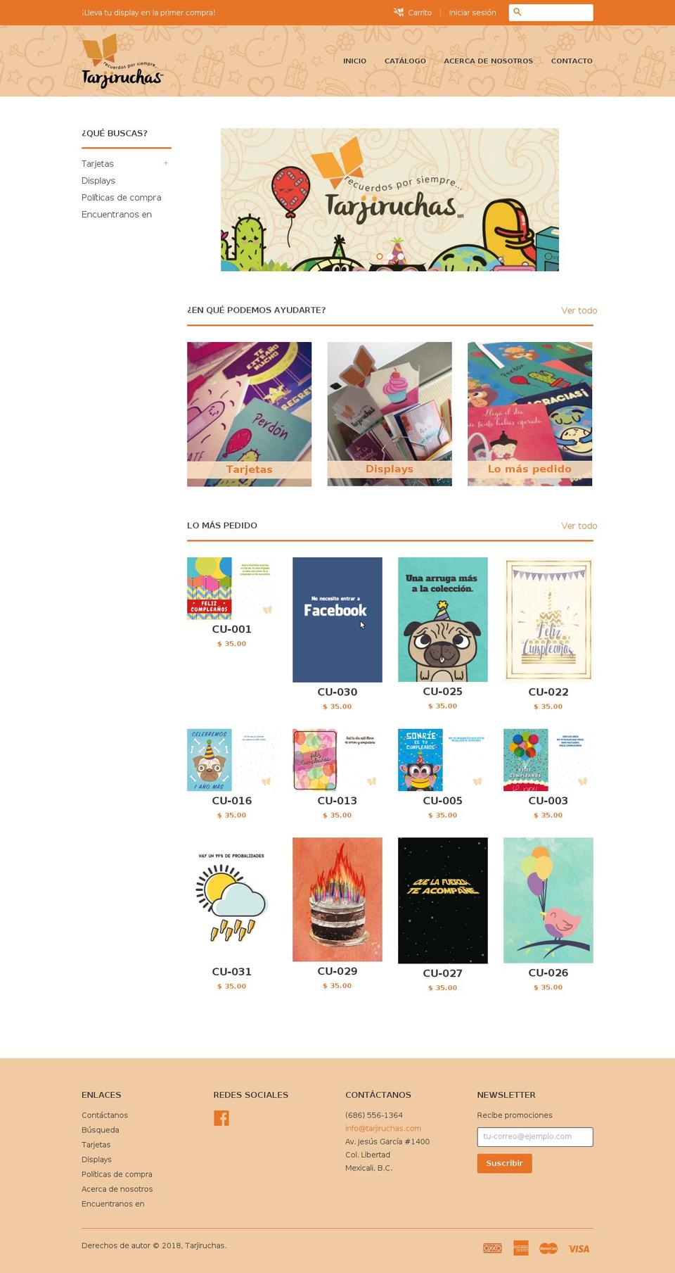 tarjiruchas.com — Shopify storefront screenshot