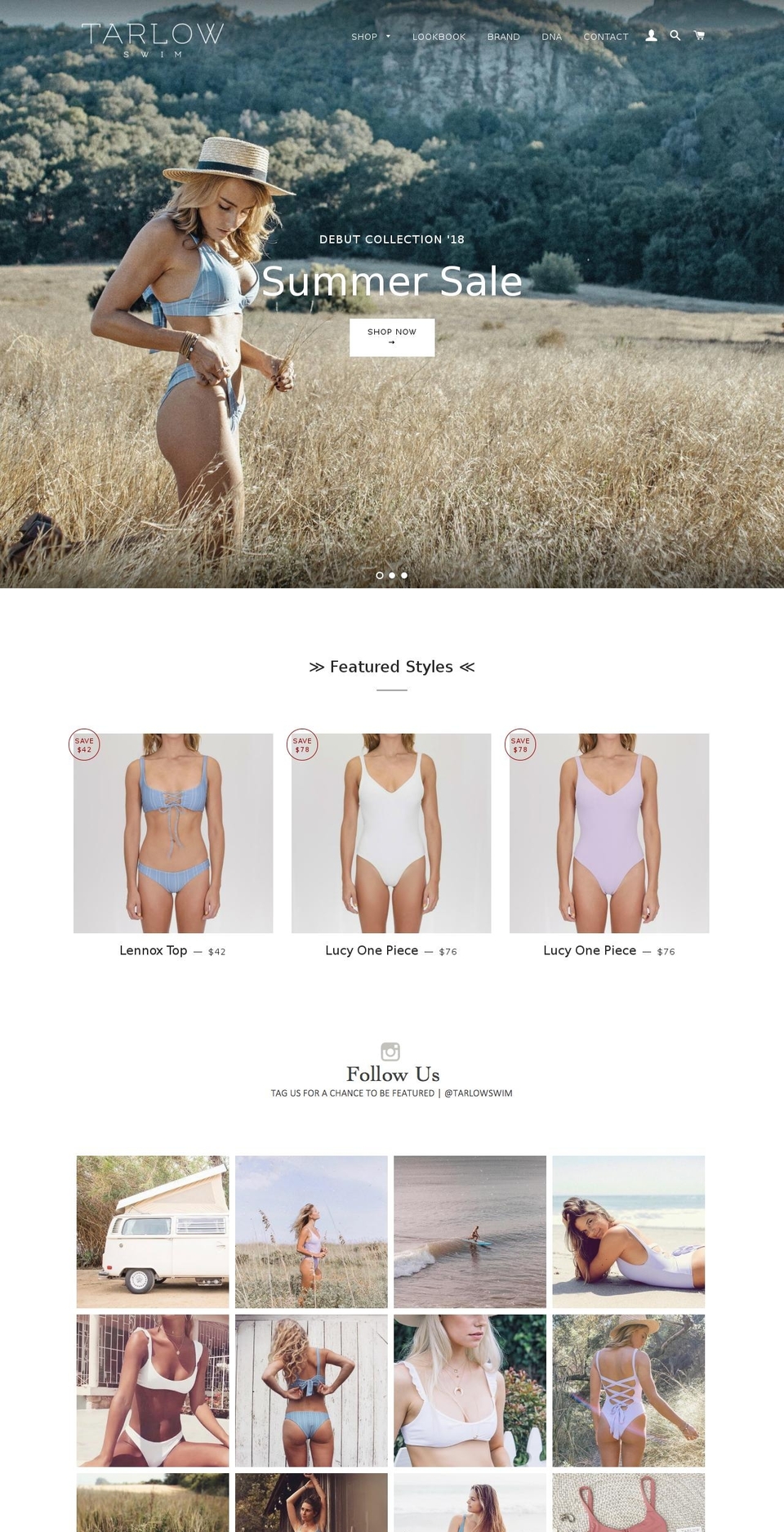 tarlowswim.com — Shopify storefront screenshot