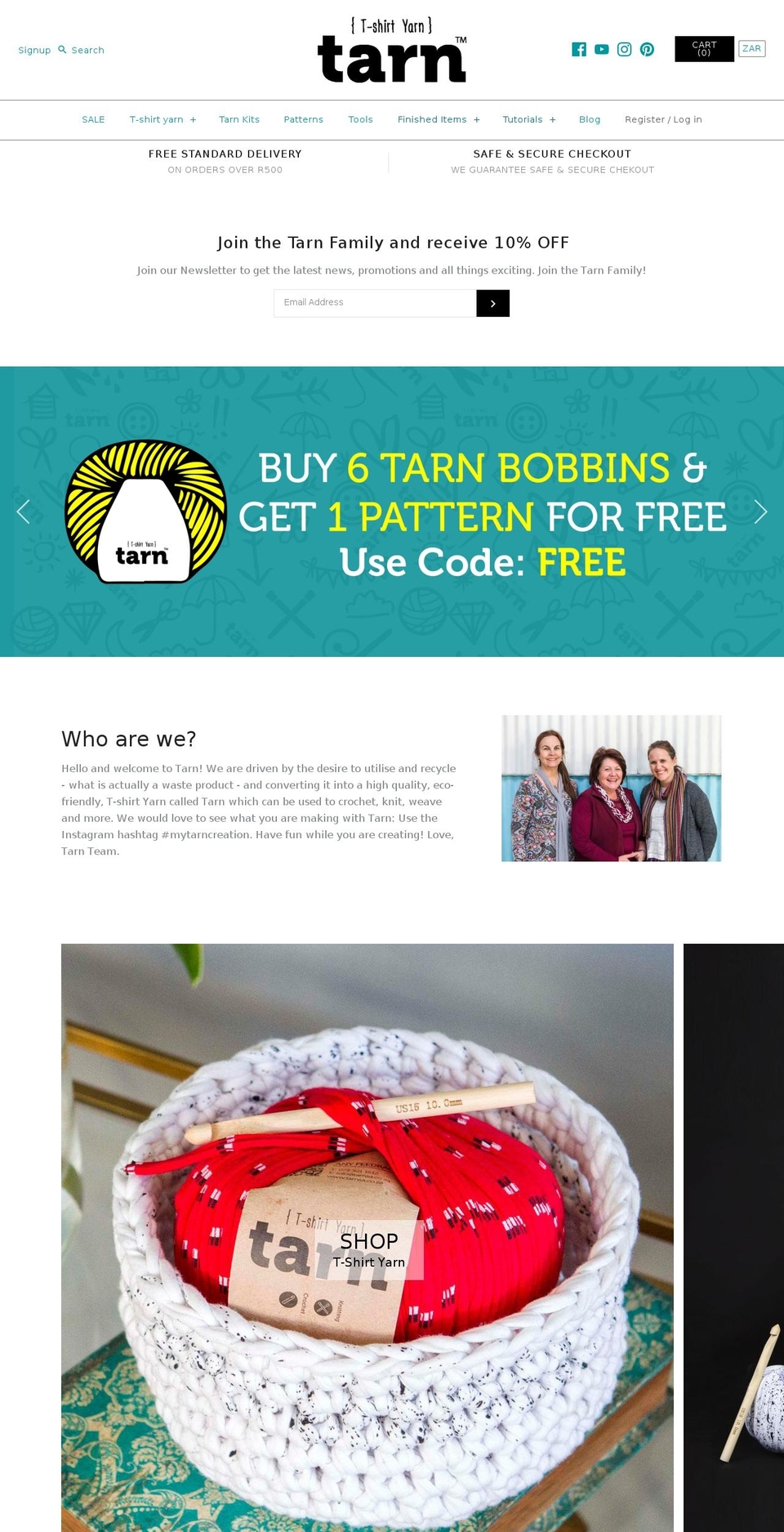 tarn.co shopify website screenshot