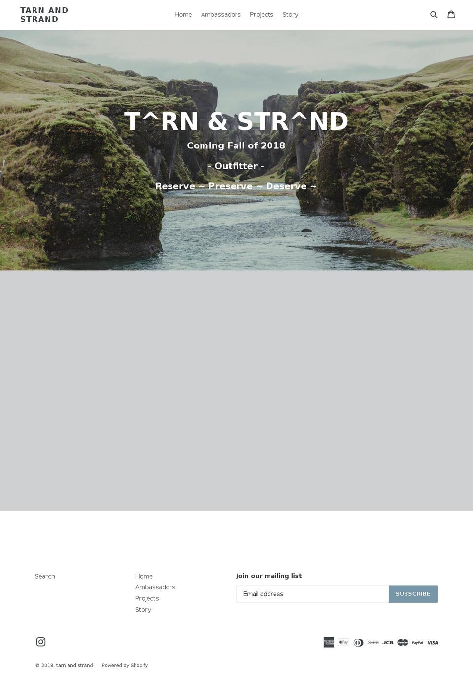 tarnandstrand.com — Shopify storefront screenshot