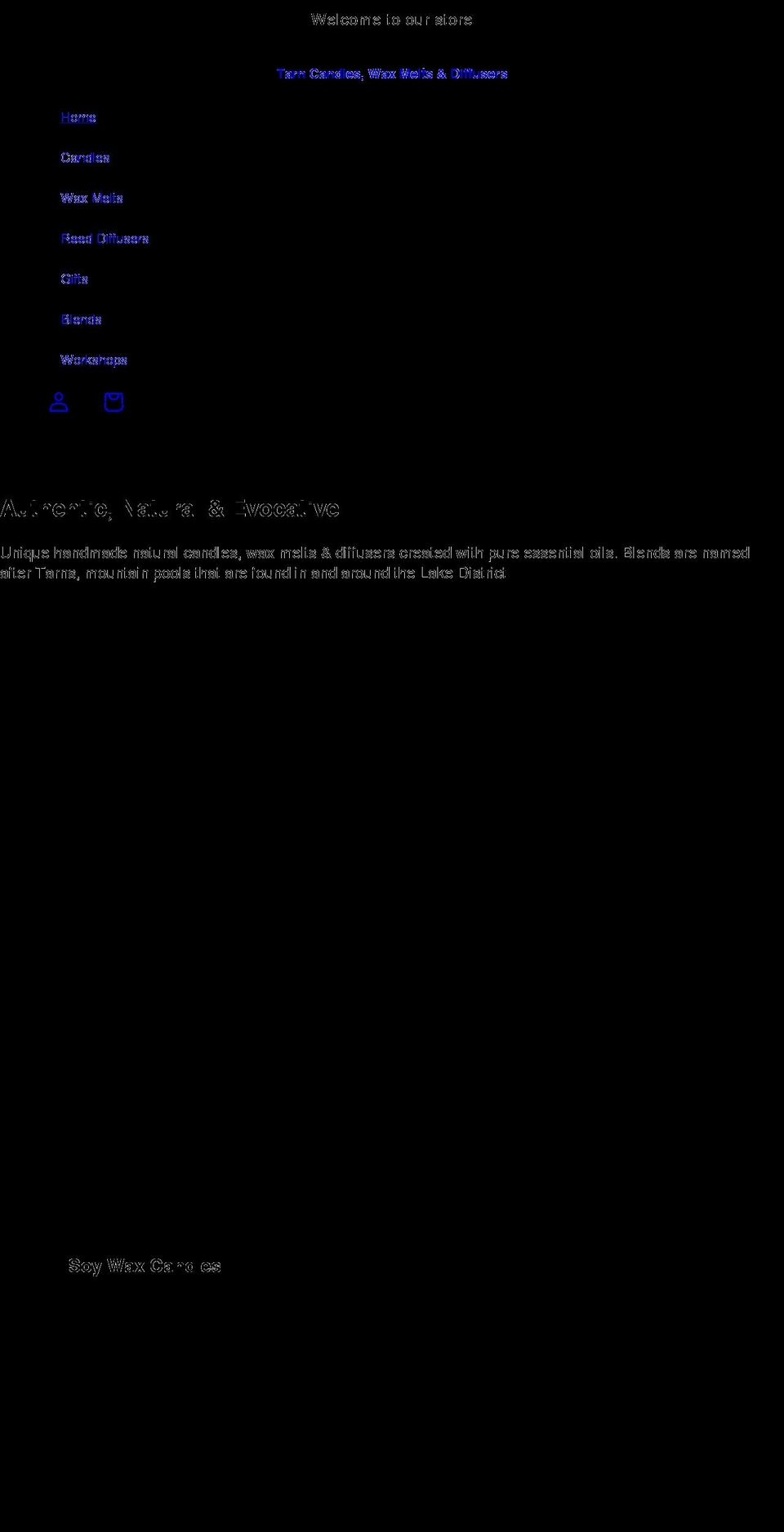 tarncandles.com shopify website screenshot