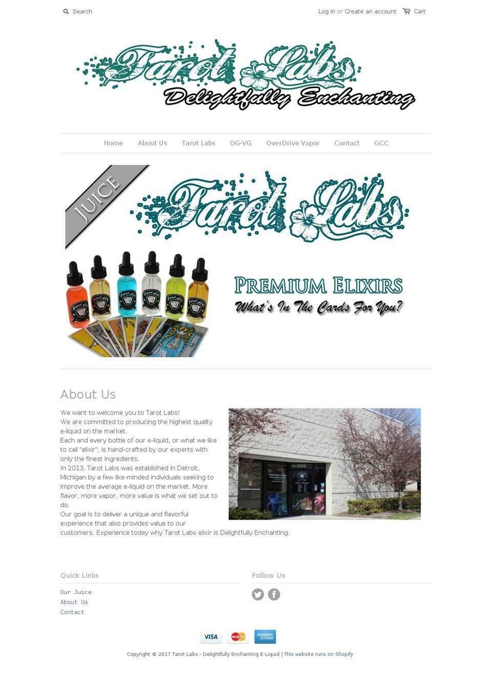 tarotlabs.com shopify website screenshot