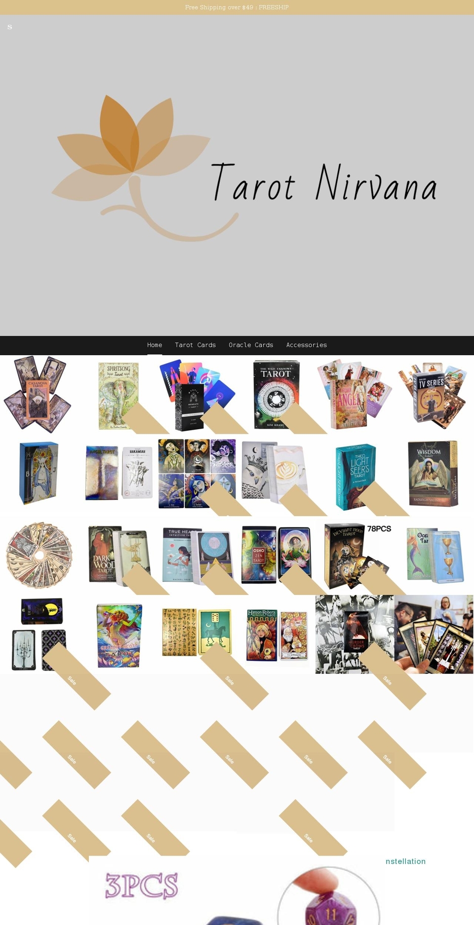 tarotnirvana.com shopify website screenshot