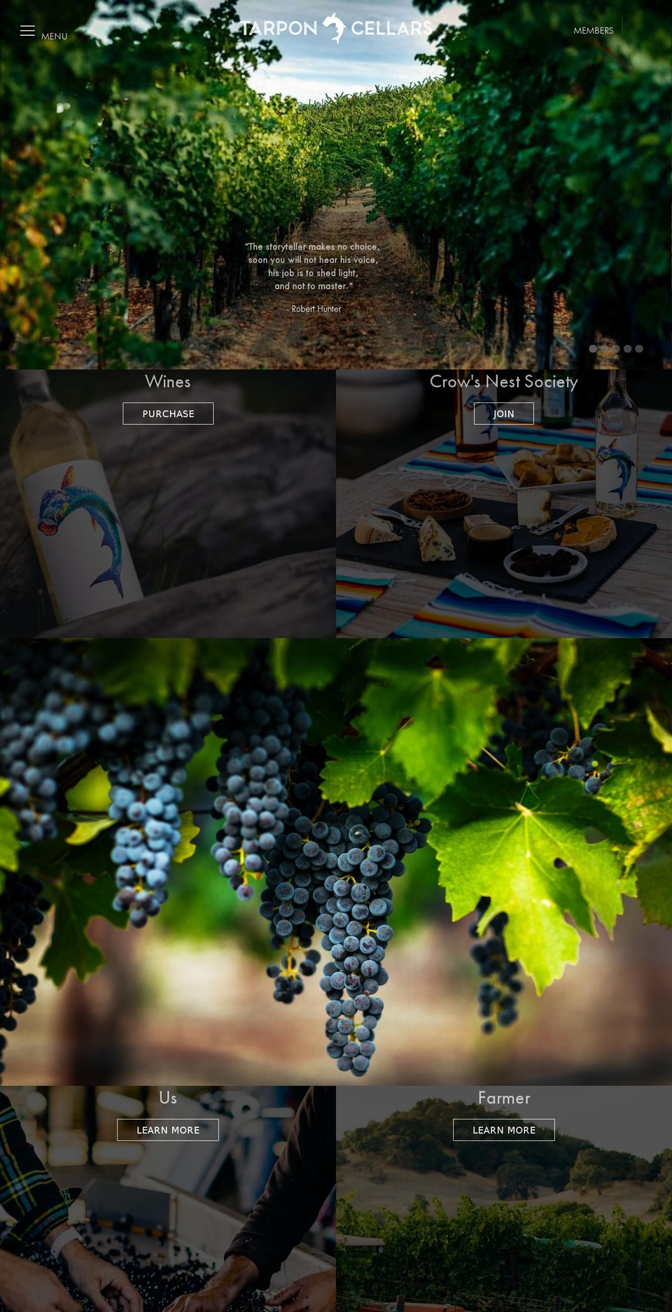 tarponcellars.com — Shopify storefront screenshot