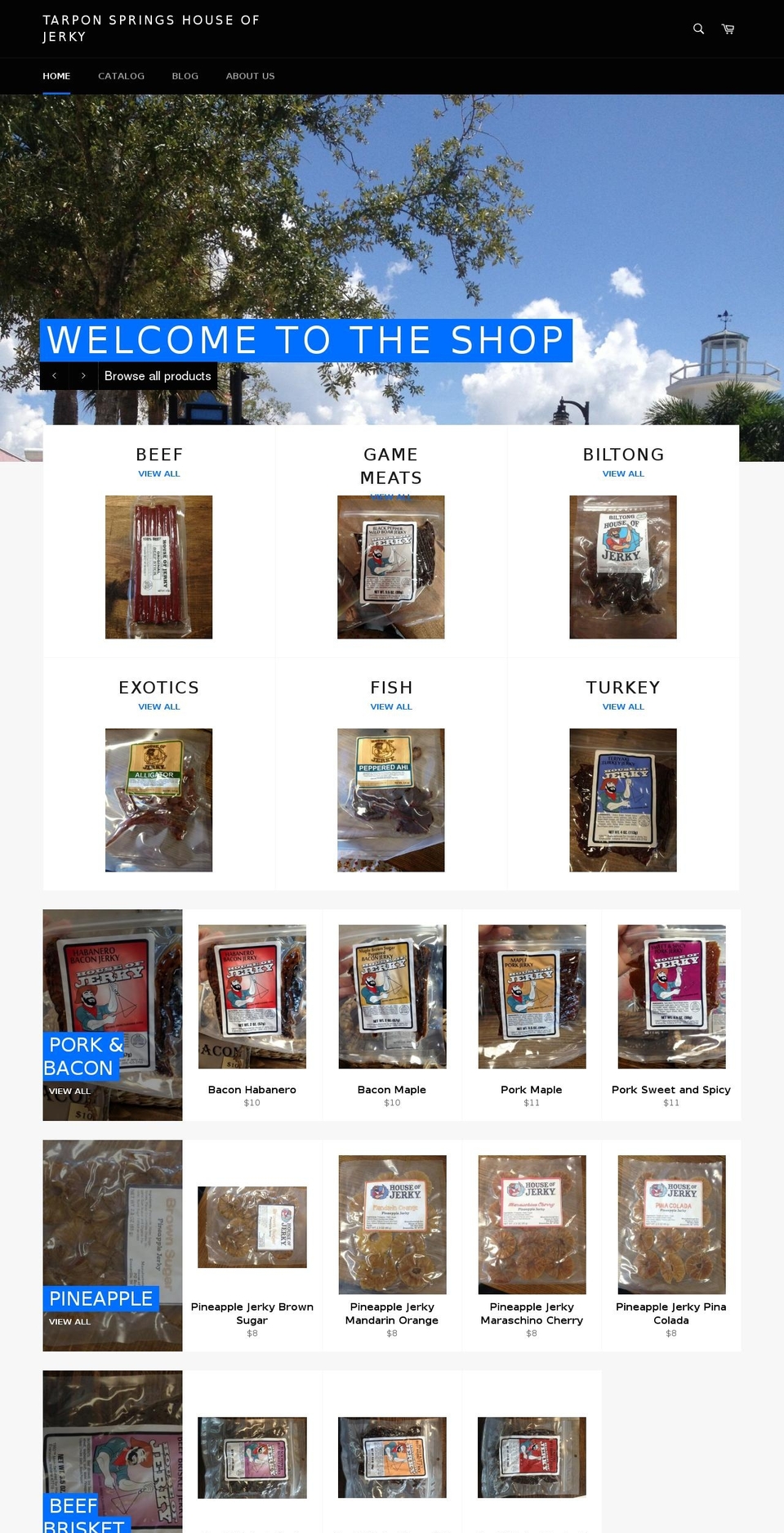 tarponspringsjerky.com shopify website screenshot