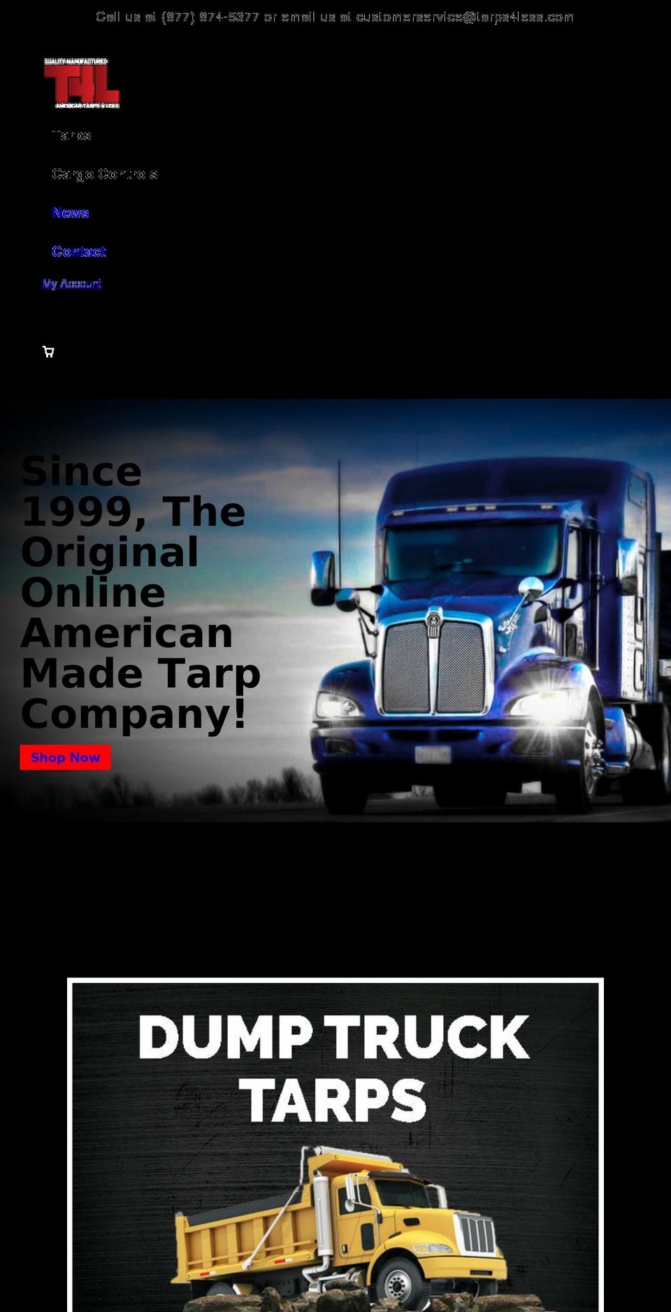 tarps4less.com shopify website screenshot