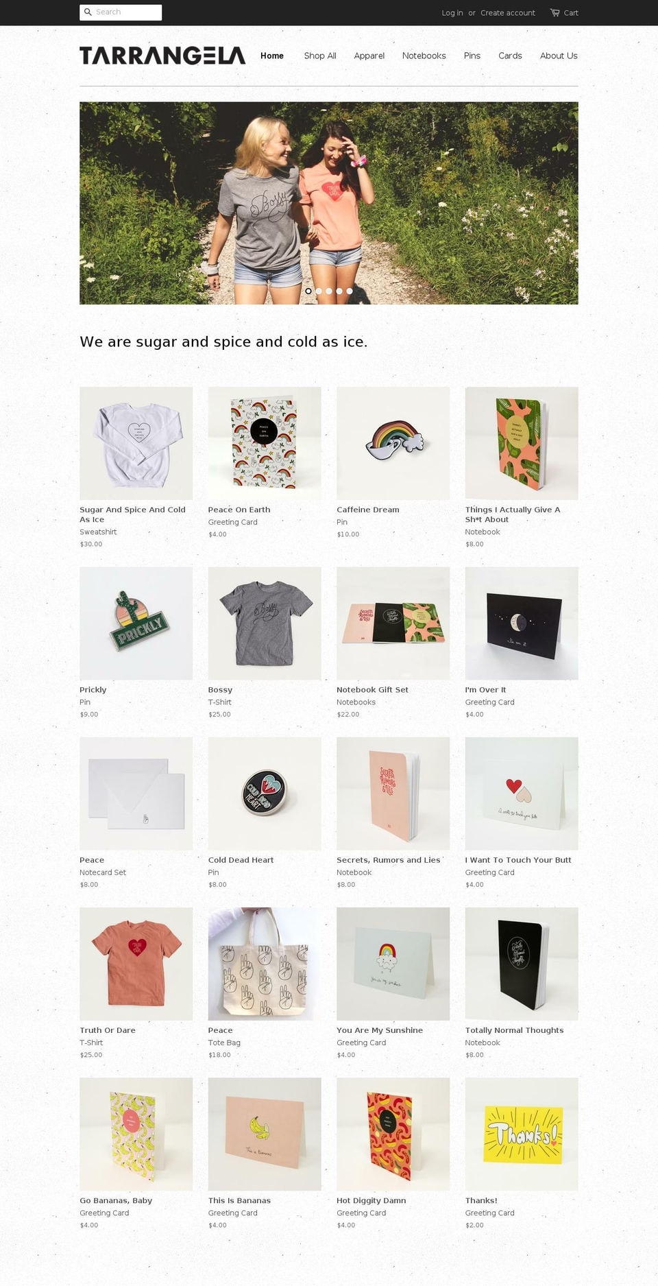 tarrangela.com — Shopify storefront screenshot