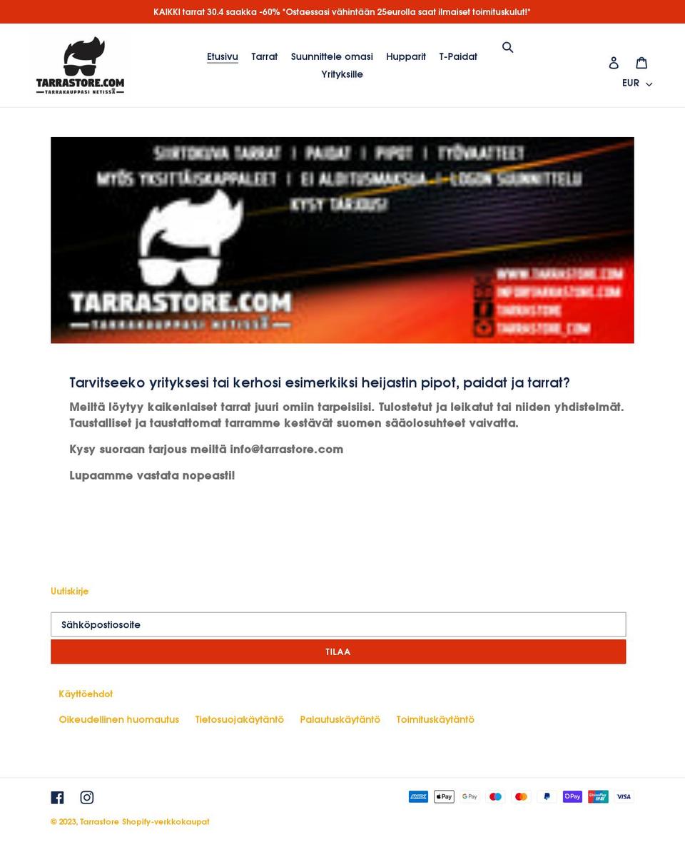 tarrastore.com shopify website screenshot