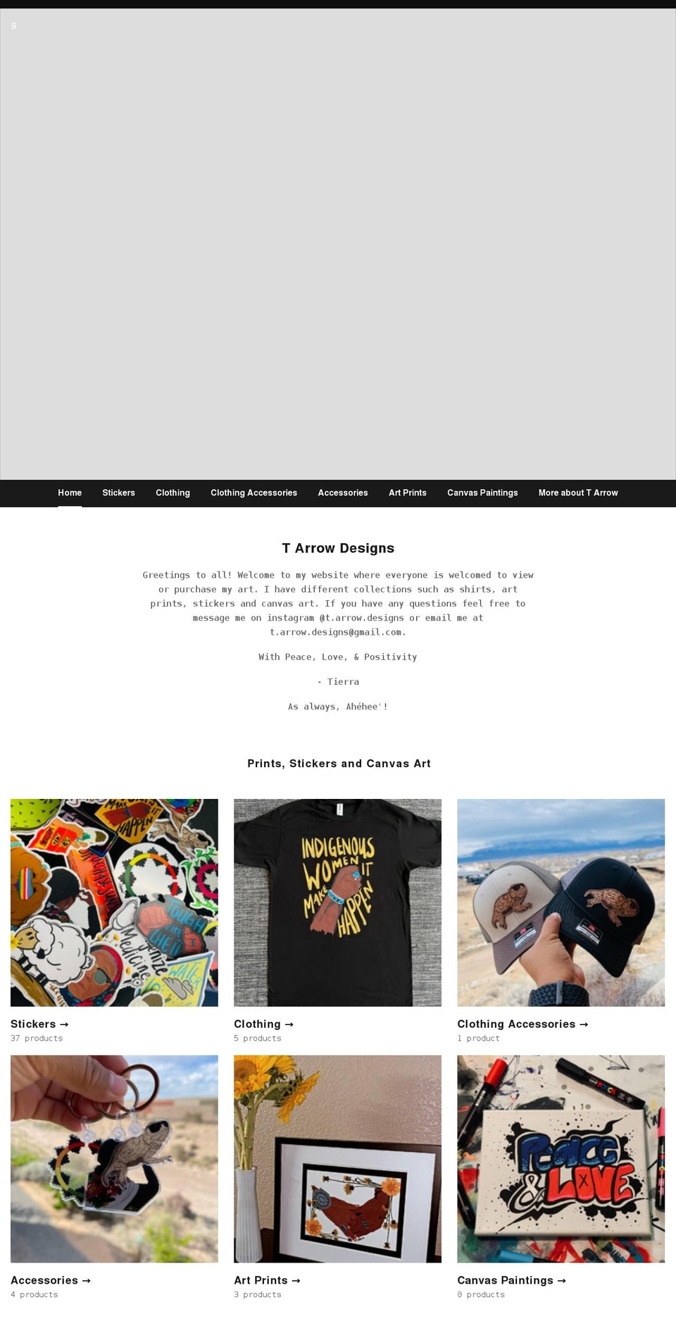 tarrowdesigns.com shopify website screenshot