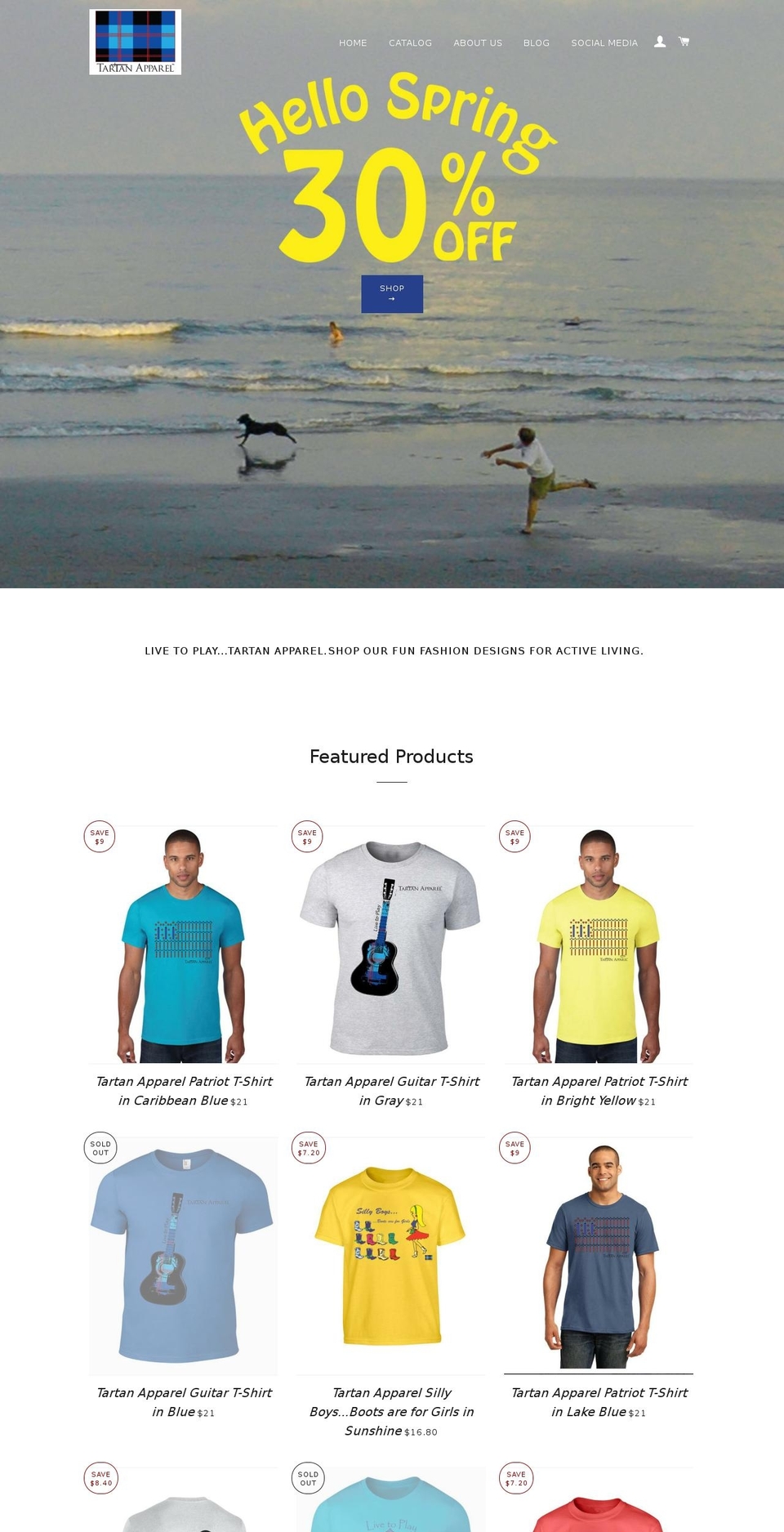 tartanapparel.com shopify website screenshot